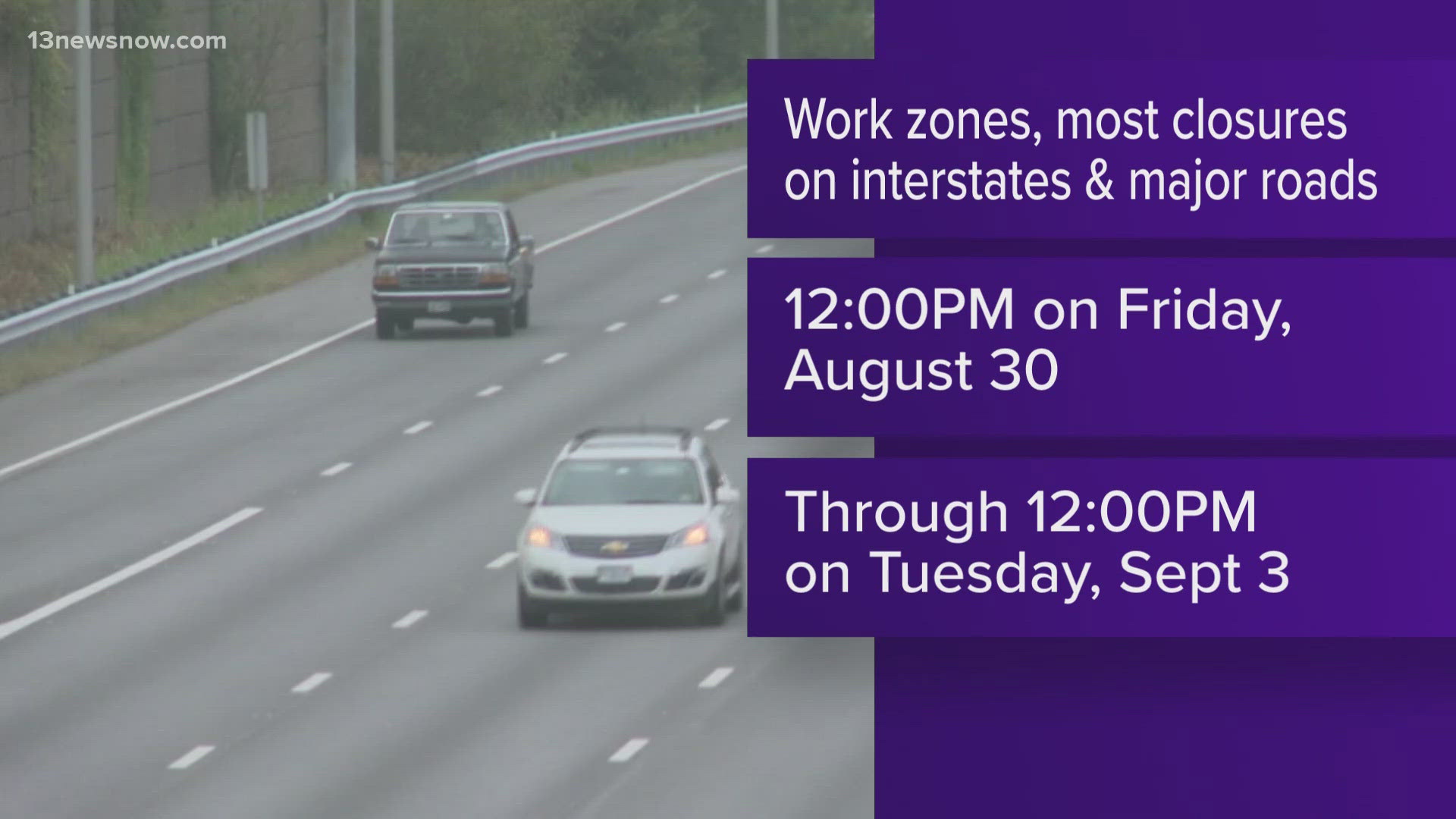 Semi-permanent work zones will remain in place.