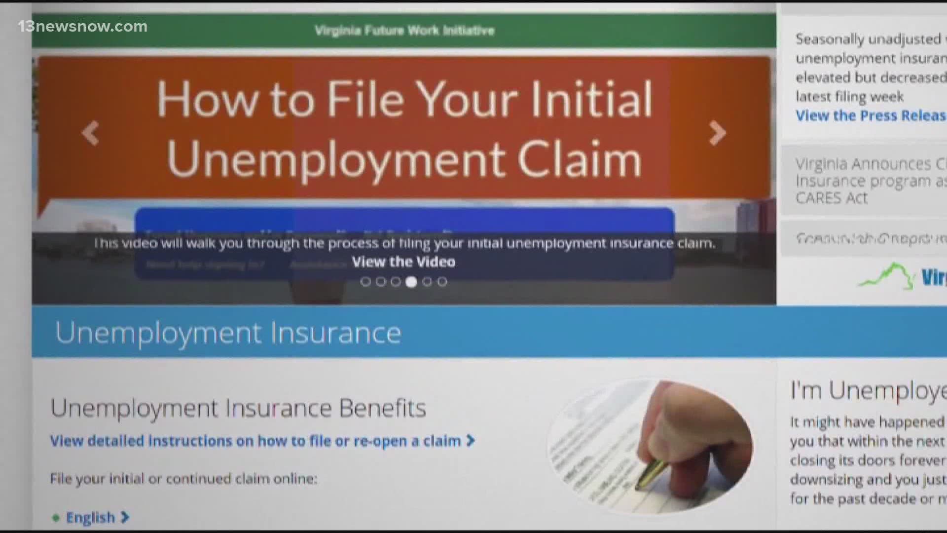 13News Now Evan Watson explains the delay of the unemployment extension program, which has caused many issues for recipients of state unemployment benefits.