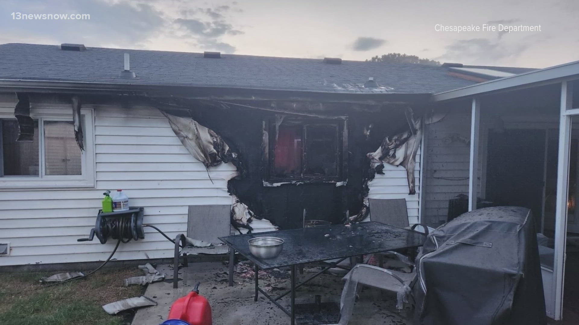 Chesapeake Fire department officials say a person was injured in a house fire in the Deep Creek area Friday evening.