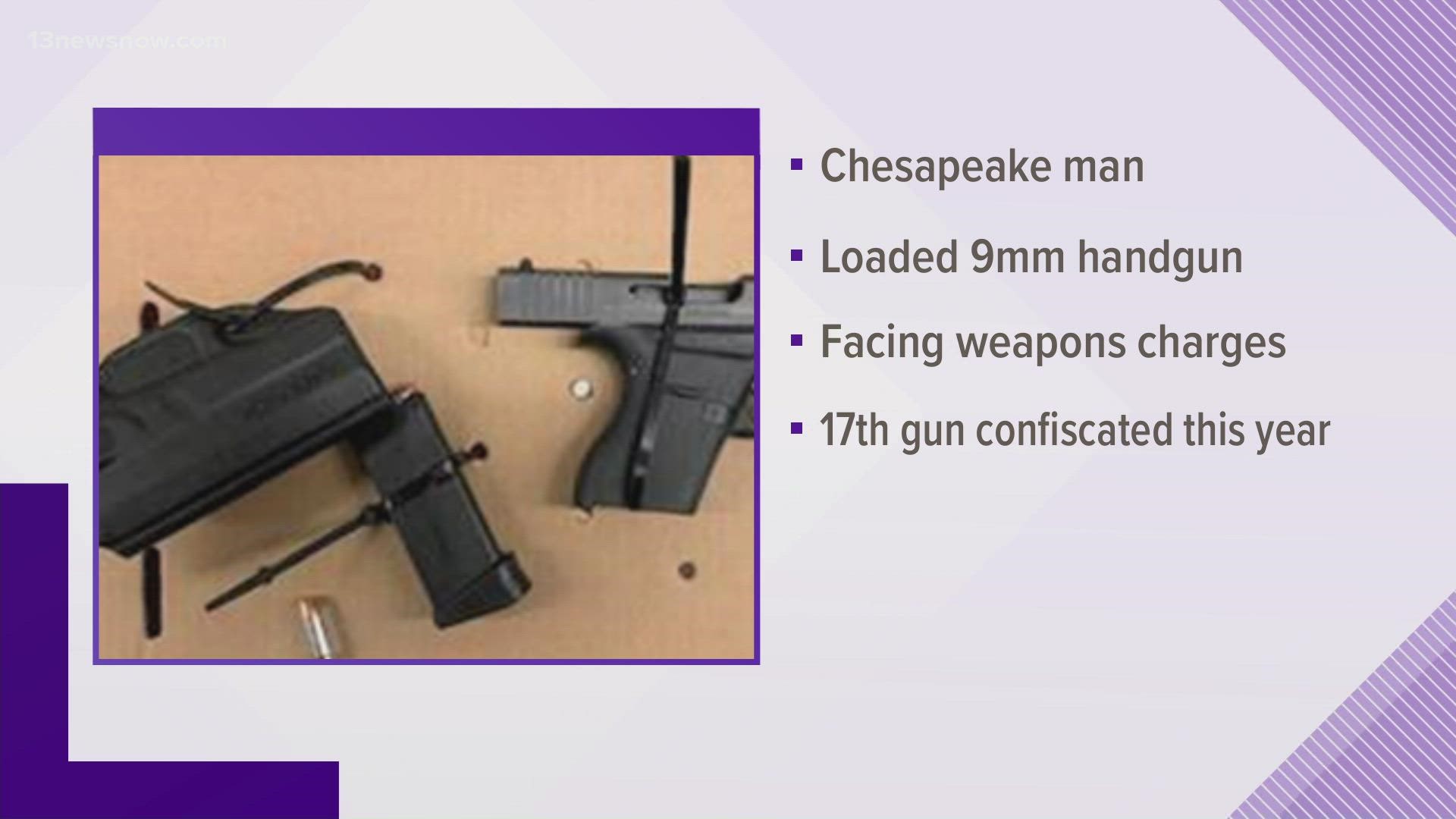 This is the 17th gun caught at the airport this year.