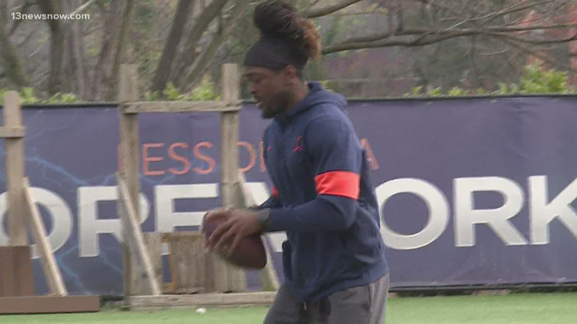 He might be considered a long shot to be drafted, but the UVA quarterback is still upbeat.