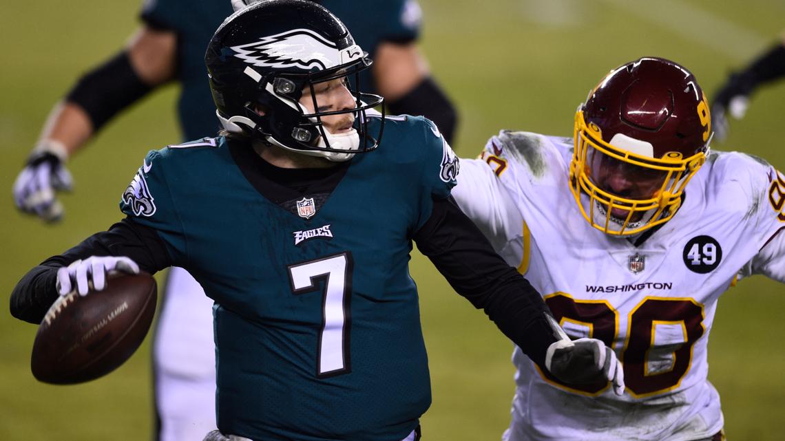 Washington Football Team 20-14 Philadelphia Eagles: Jalen Hurts benched in  bizarre finish to game as Washington win NFC East, NFL News