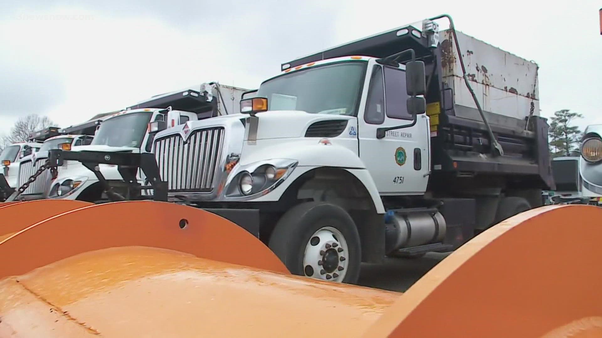 Public works crews in Newport News say they are ready to tackle the snow!