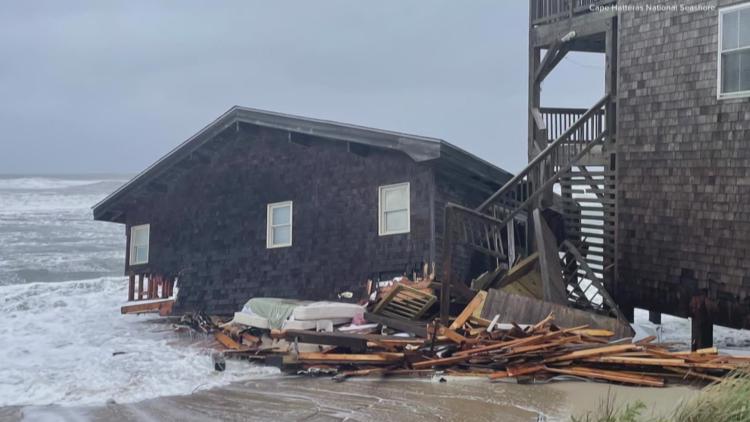 Cleanup to begin after two Outer Banks homes collapse into the ocean