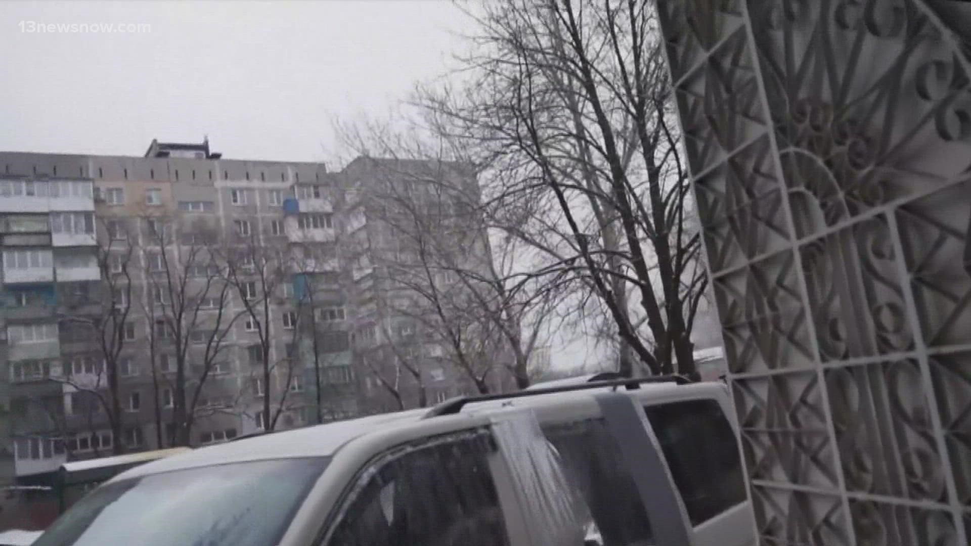 Ukrainian officials say the attack killed 3, including a child, and wounded 17 others.