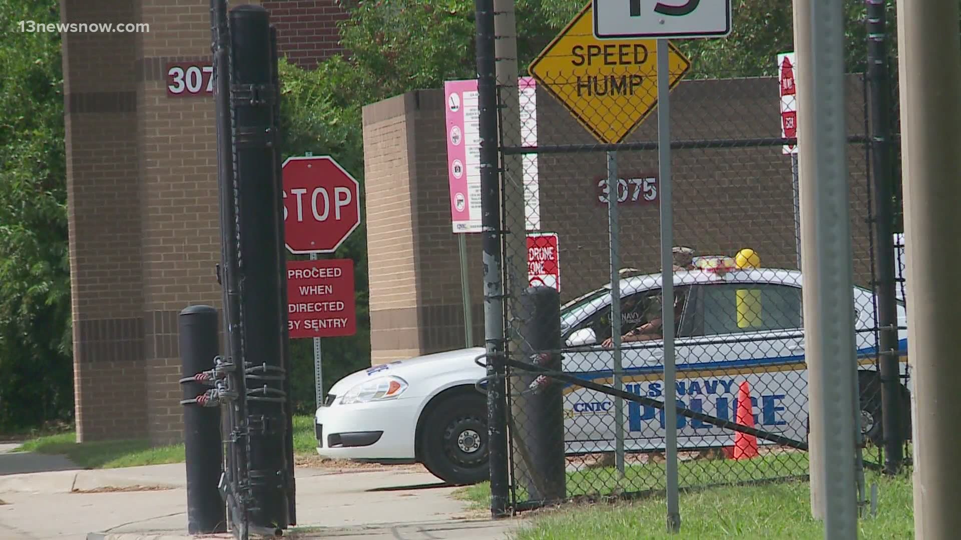 Base security detained a person after Virginia Beach police got an alert of a suspicious activity near JEB Little Creek-Fort Story.