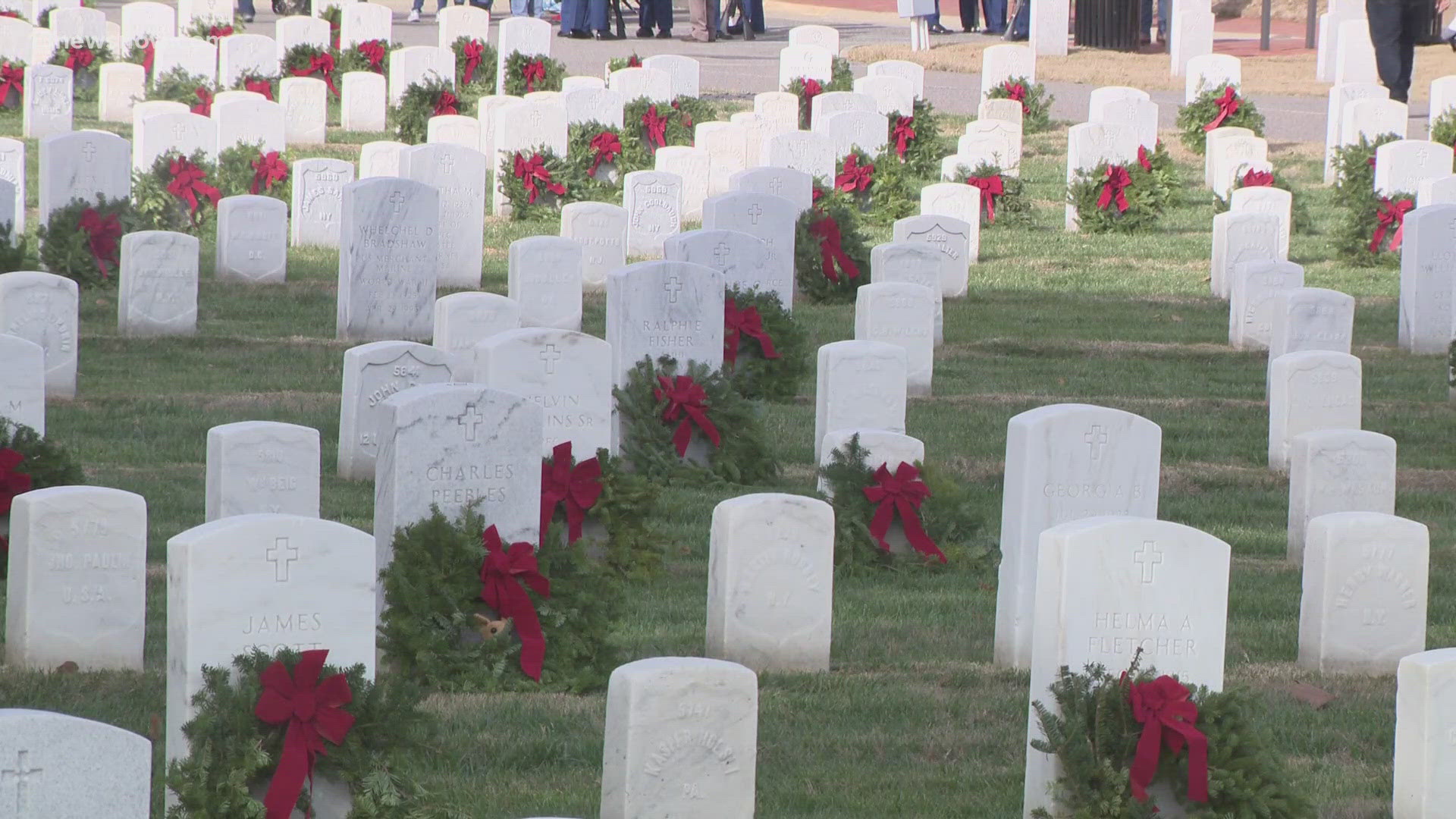 During a ceremony next month, wreaths will be placed at the Hampton National Cemetery on graves of military service men and women.