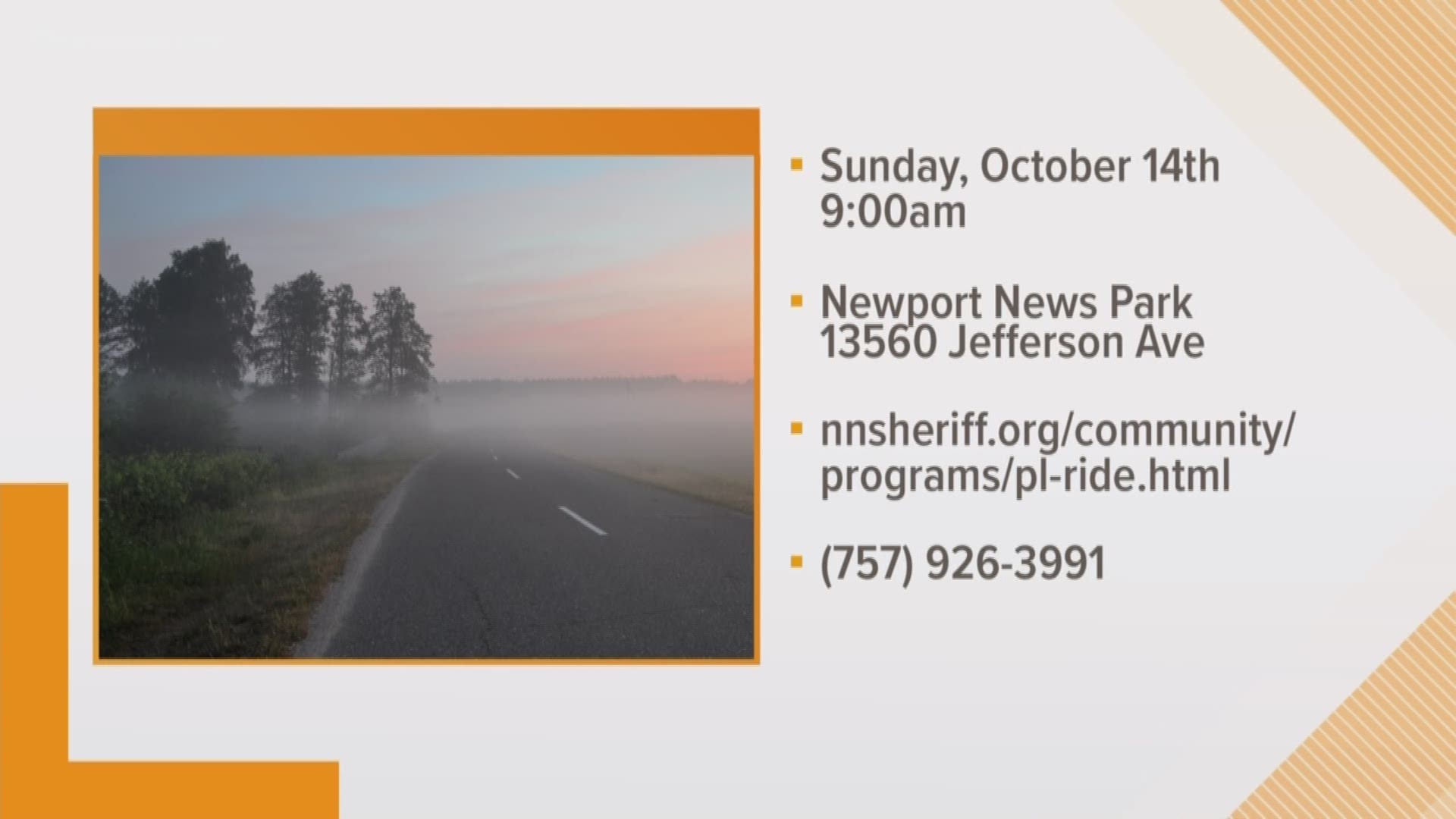 The 5th annual Escorted Motorcycle Ride raises money for the Newport News Sheriff's Office's Project Lifesaver program.
