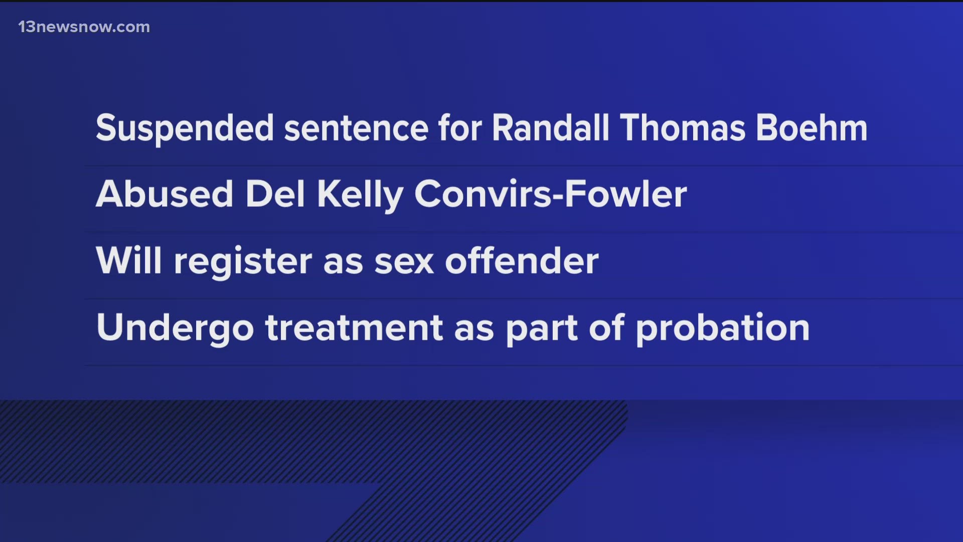 Virginia Beach Del. Kelly Convirs-Fowler posted a victim impact statement, writing that her stepfather sexually abused her from the age of 10 to 11.