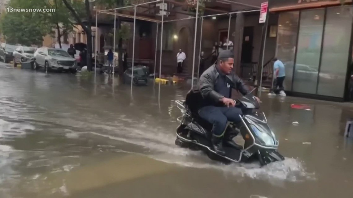 New York City area under state of emergency after storms flood subways ...