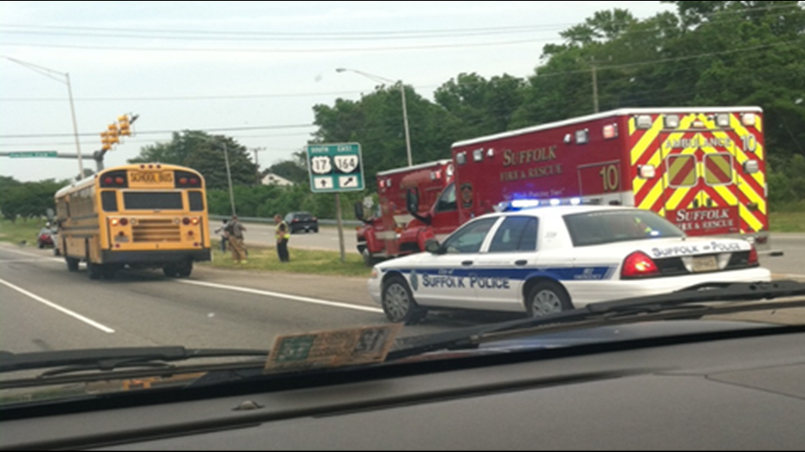 Suffolk school bus collides with vehicle, students injured | 13newsnow.com