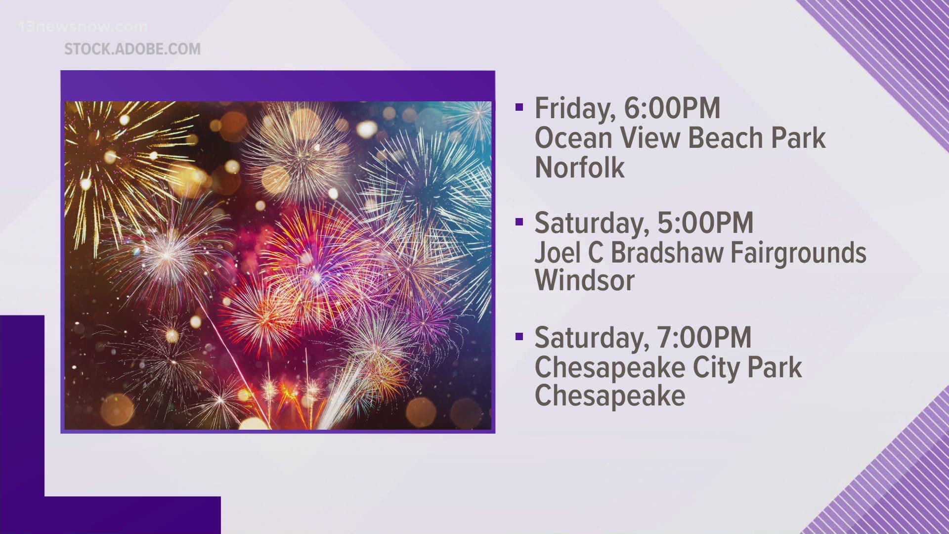 Where to watch Fourth of July fireworks in Hampton Roads