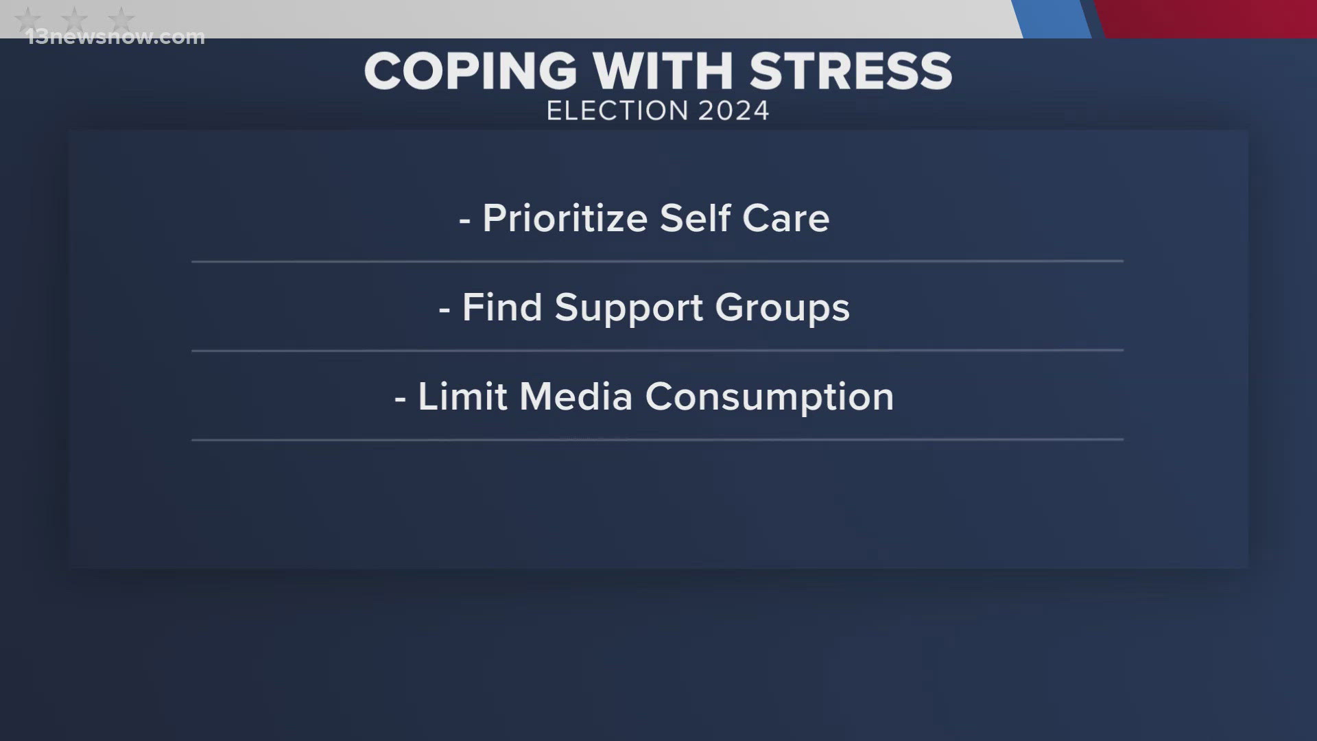 According to the American Psychological Association, political concerns top the list of stressors for Americans. 