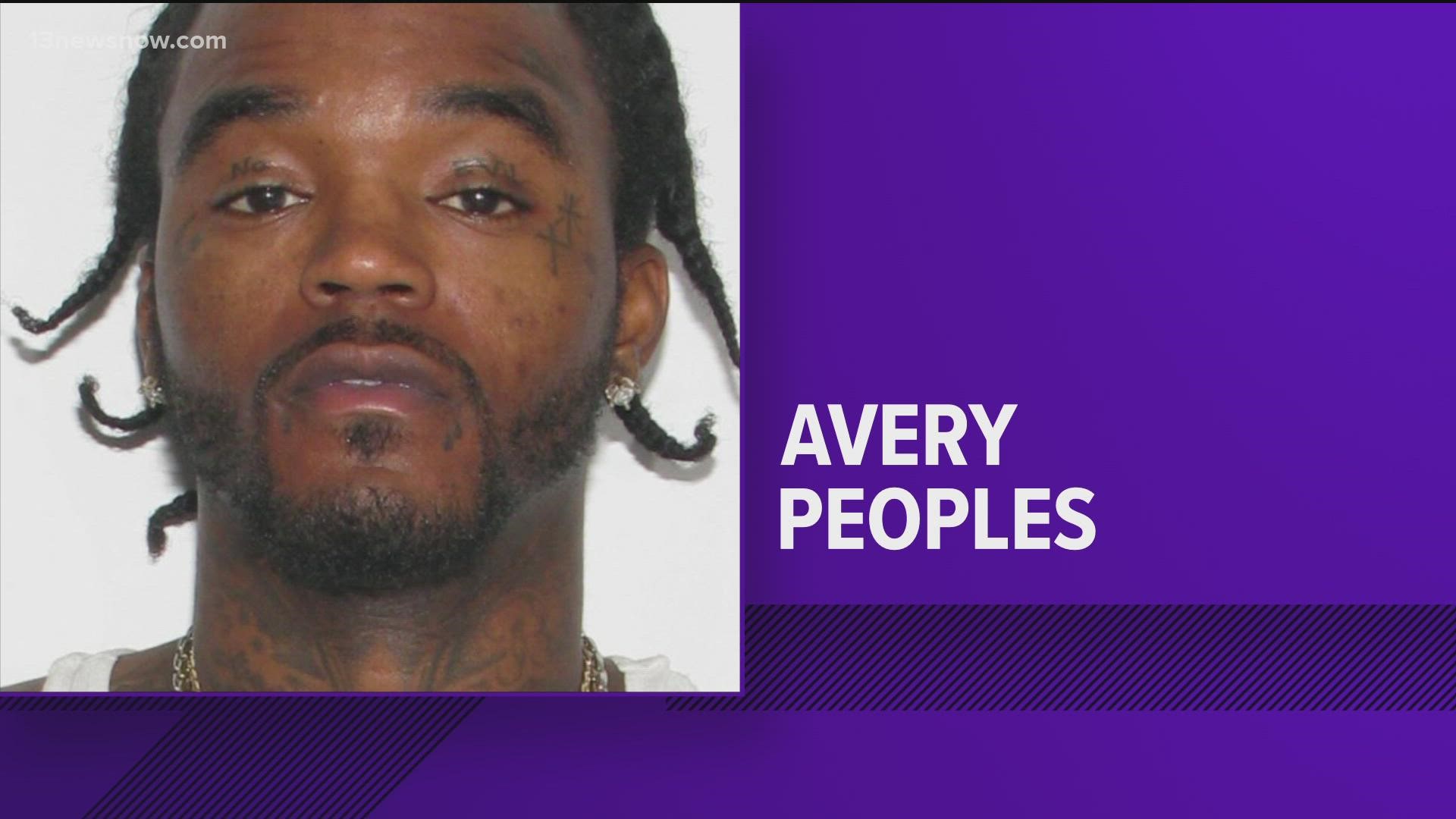 Portsmouth police are searching for a man who's wanted in a deadly double shooting. Avery Peoples is charged with first-degree murder.