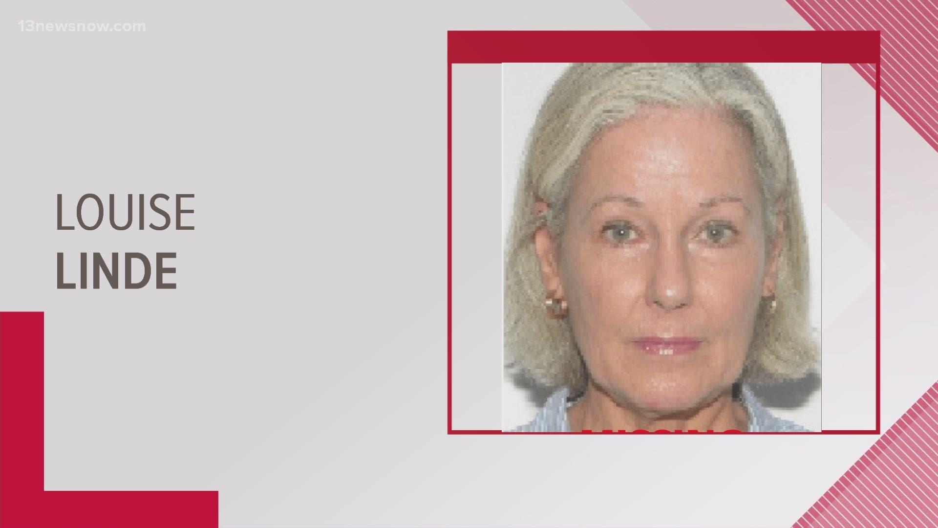 No one has seen 69-year-old Louise Linde since Feb. 2. Police say she has medical issues. They're searching for her now.