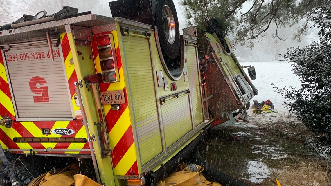 Four Henrico Firefighters In Hospital Following Rollover Crash 13newsnow Com