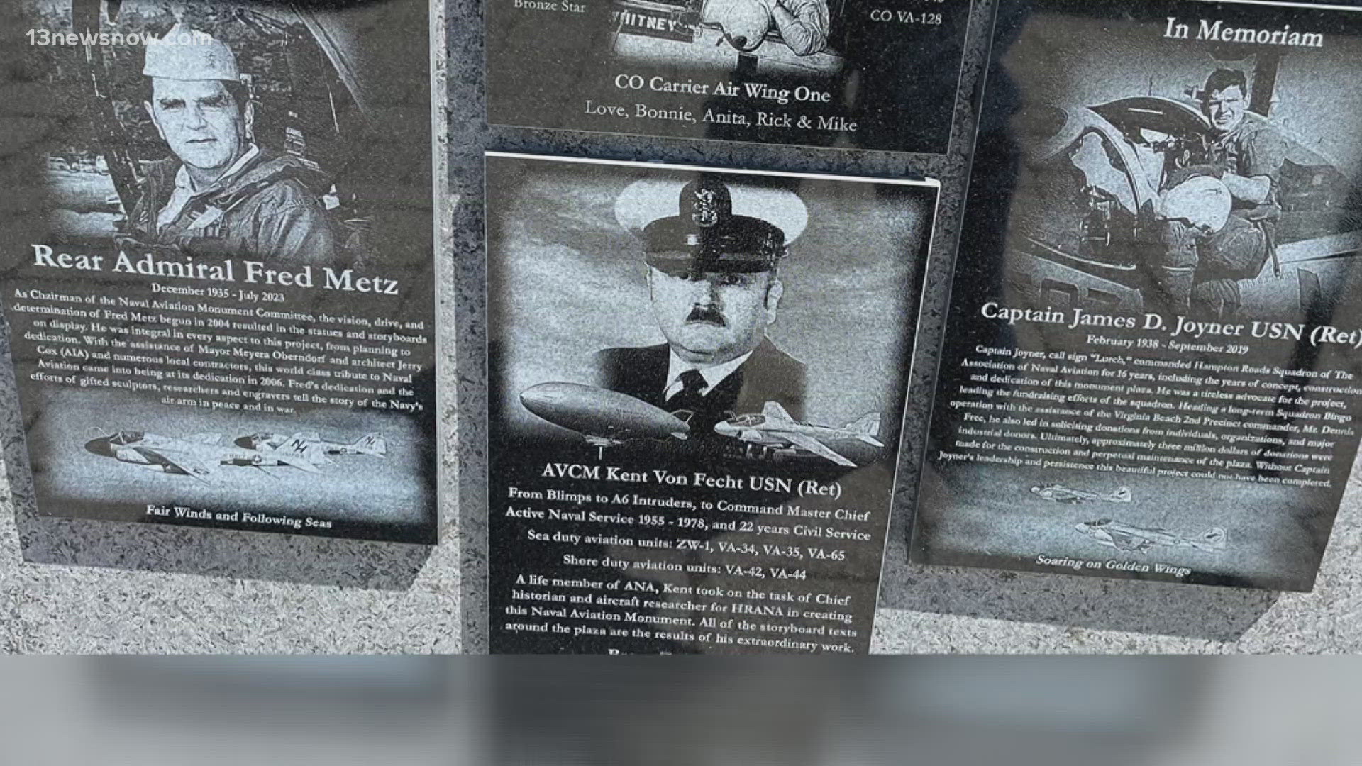 They assumed their places at the Association of Naval Aviation Monument in Virginia Beach.