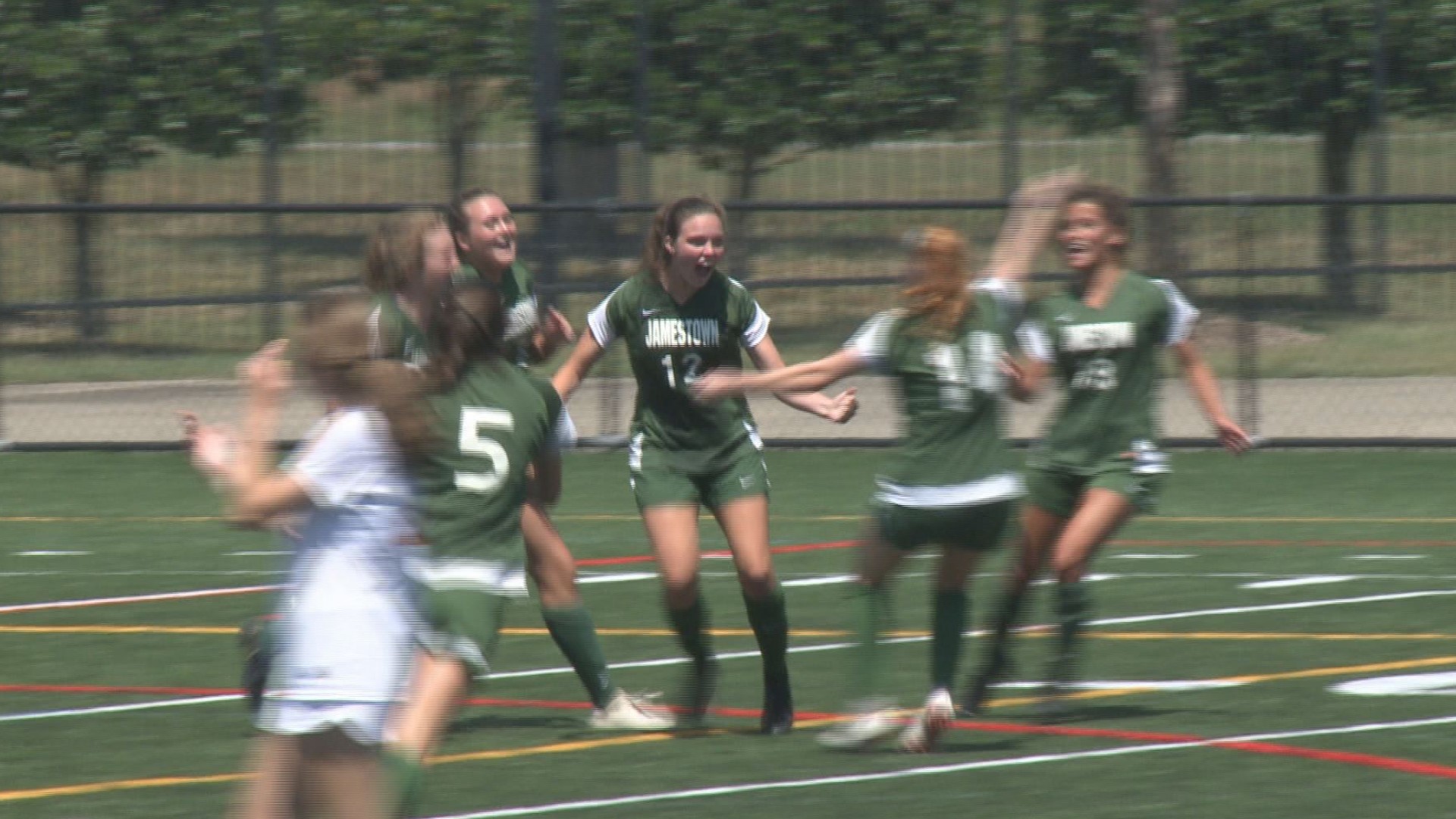 Brianna Behm's goal in double overtime sent the Jamestown girls soccer team to the state semifinals.
