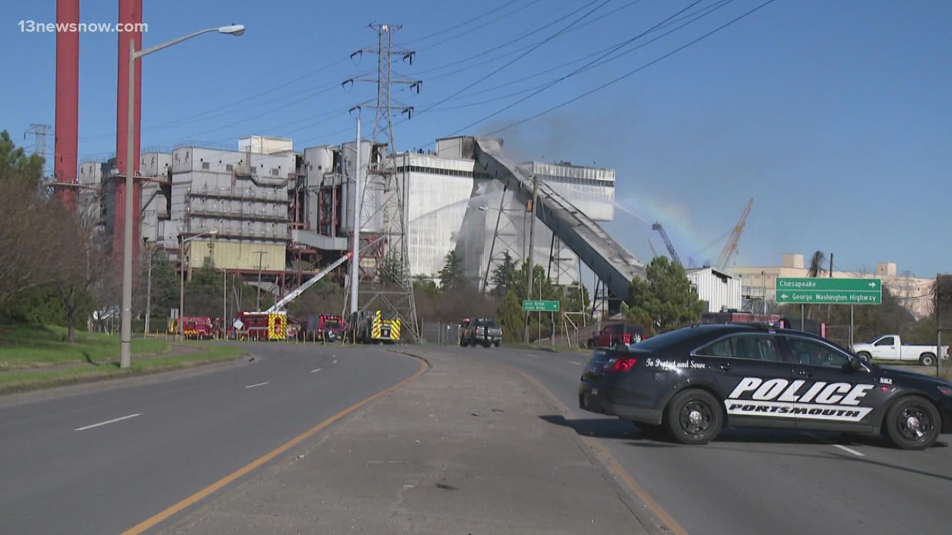 You can't get to Portsmouth using the bridge, for now. Firefighters don't have a timeline for when the bridge will reopen.