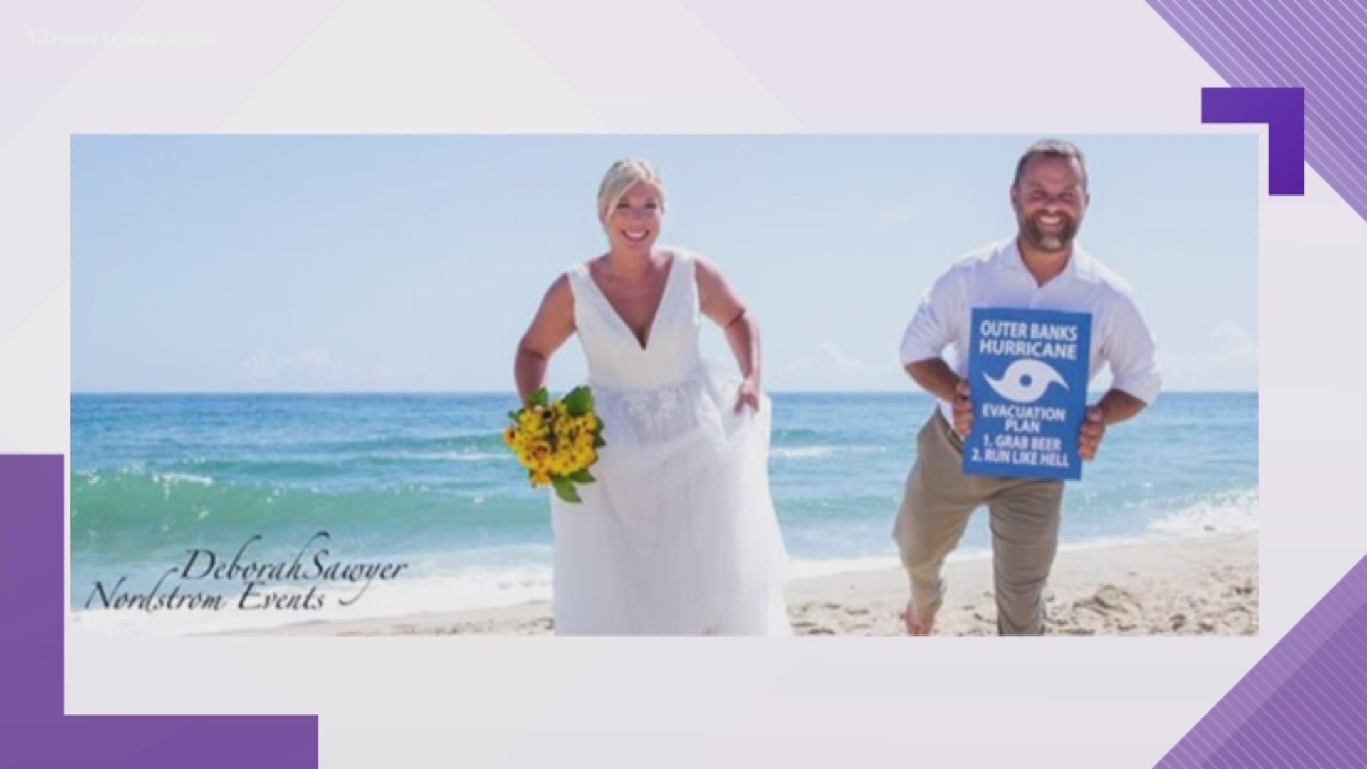 There was a slight change of plans for a couple from Pennsylvania that planned to get married on the Outer Banks Friday. Because of Hurricane Dorian, Lyndsey Fuhrman and Allen Sanders had to move up their wedding.