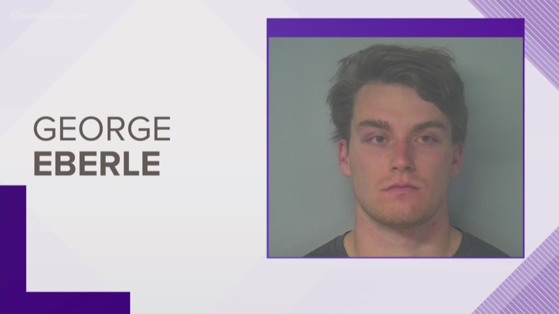George Eberle is a sophomore kicker and punter for  The Tribe at William & Mary. Williamsburg police said he broke into a home and sexually abused someone.