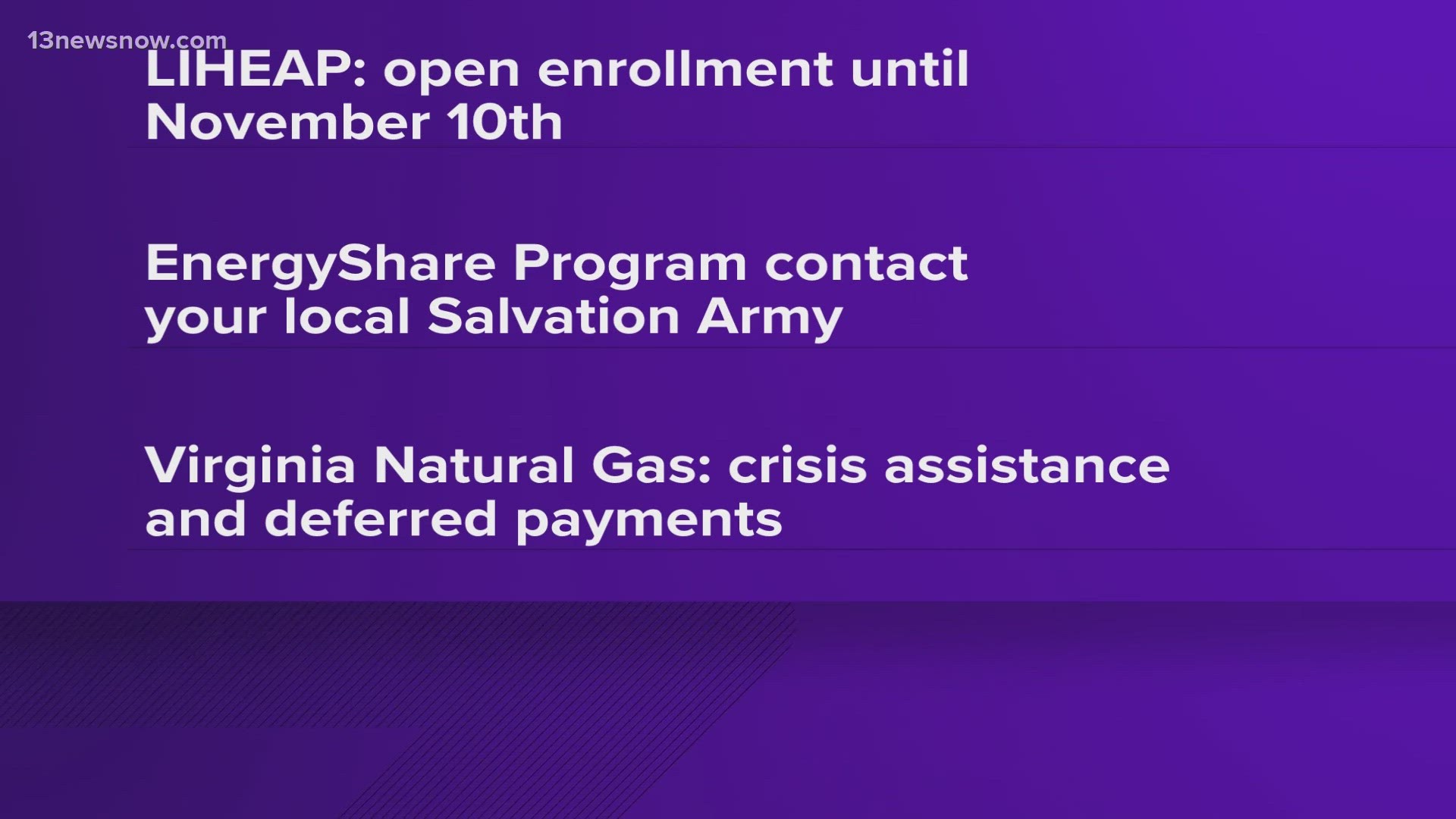 Households that use natural gas can apply for bill payment assistance programs to alleviate financial stress as colder weather approaches.