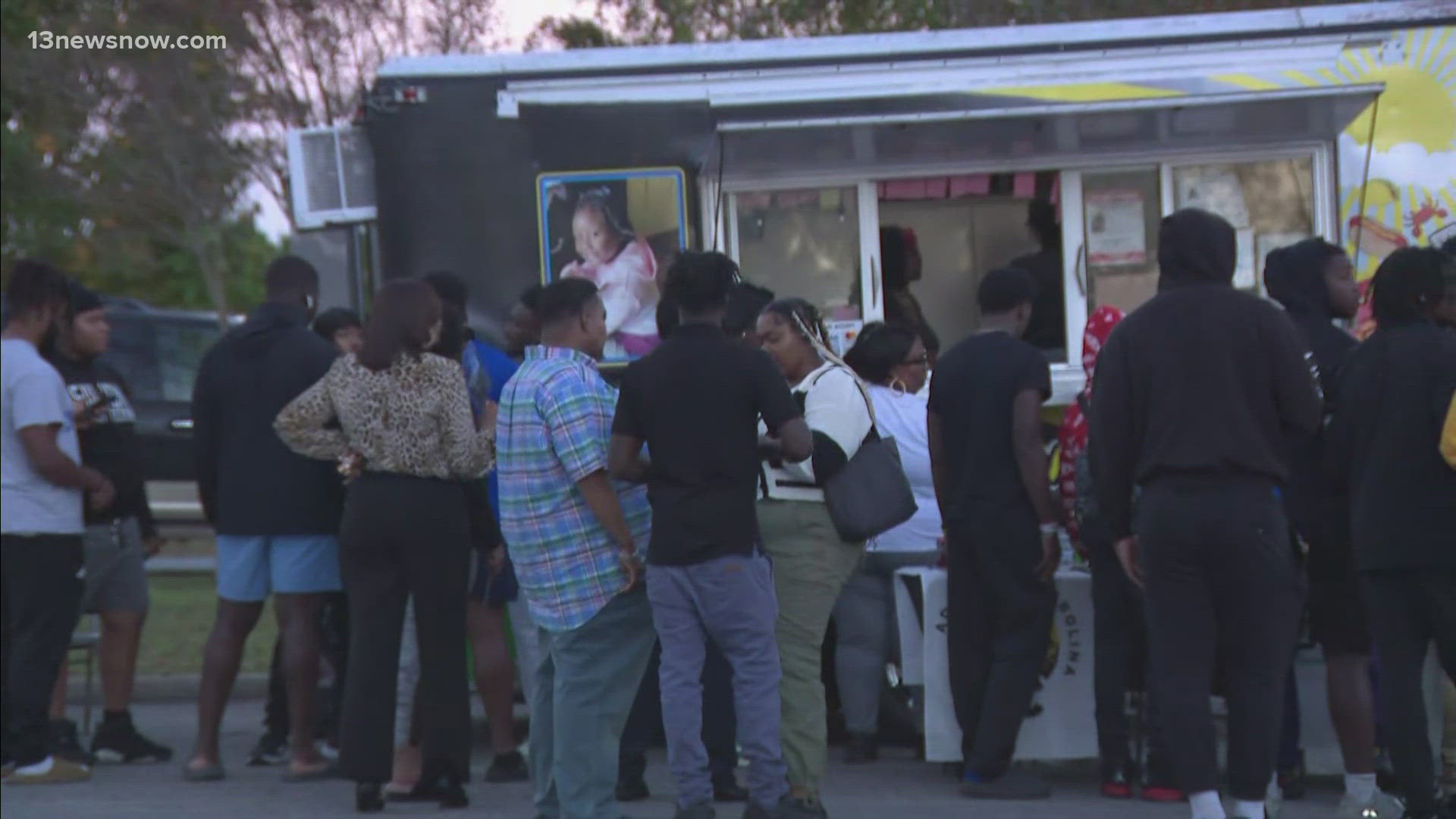 Madison Schlegel reports from Elizabeth City, NC, where people are happy to partake in Election Day festivities like a food truck. 