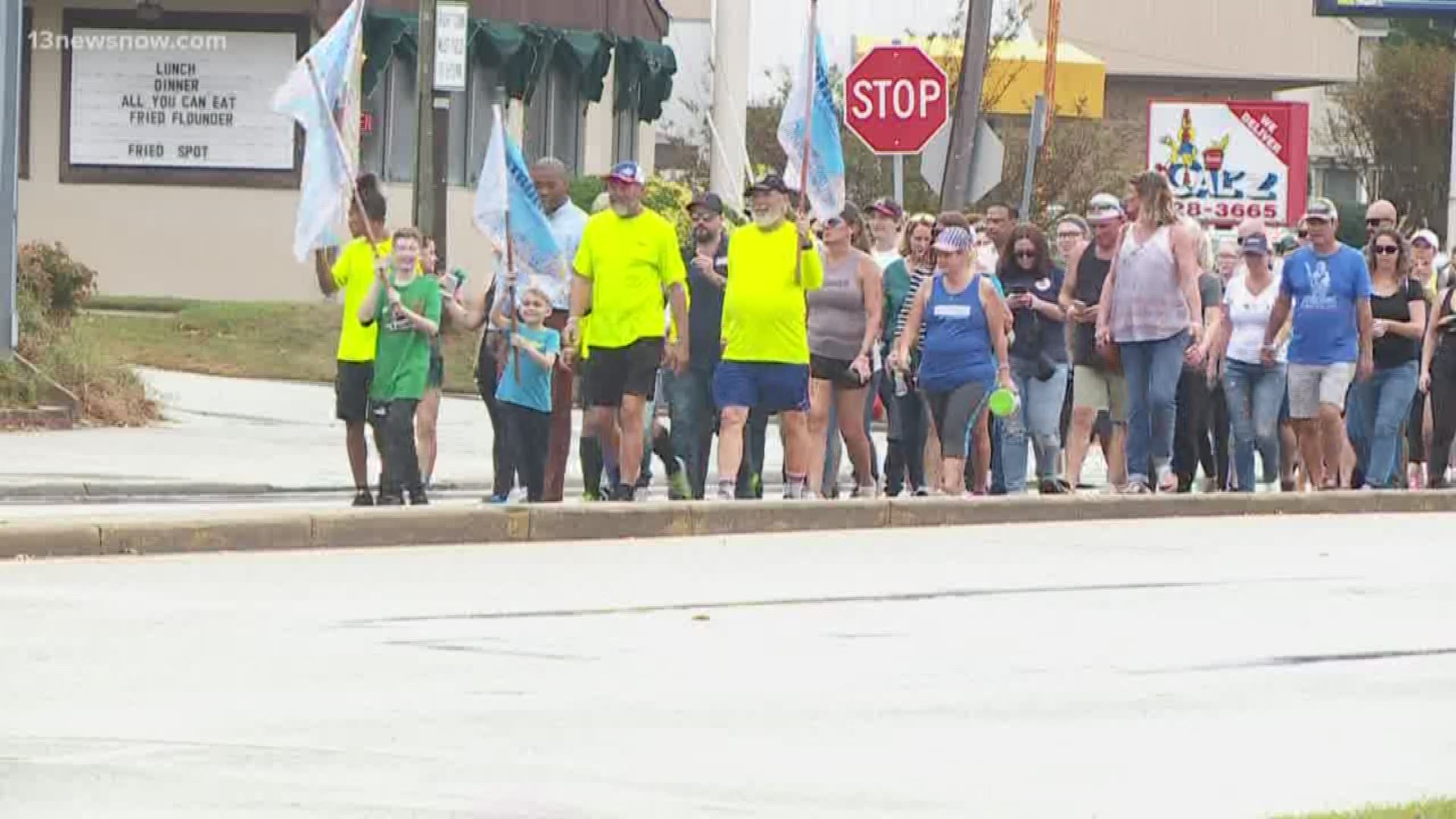 The crew walked across the country to raise money for the victims of the Virginia Beach Municipal Center mass shooting.
