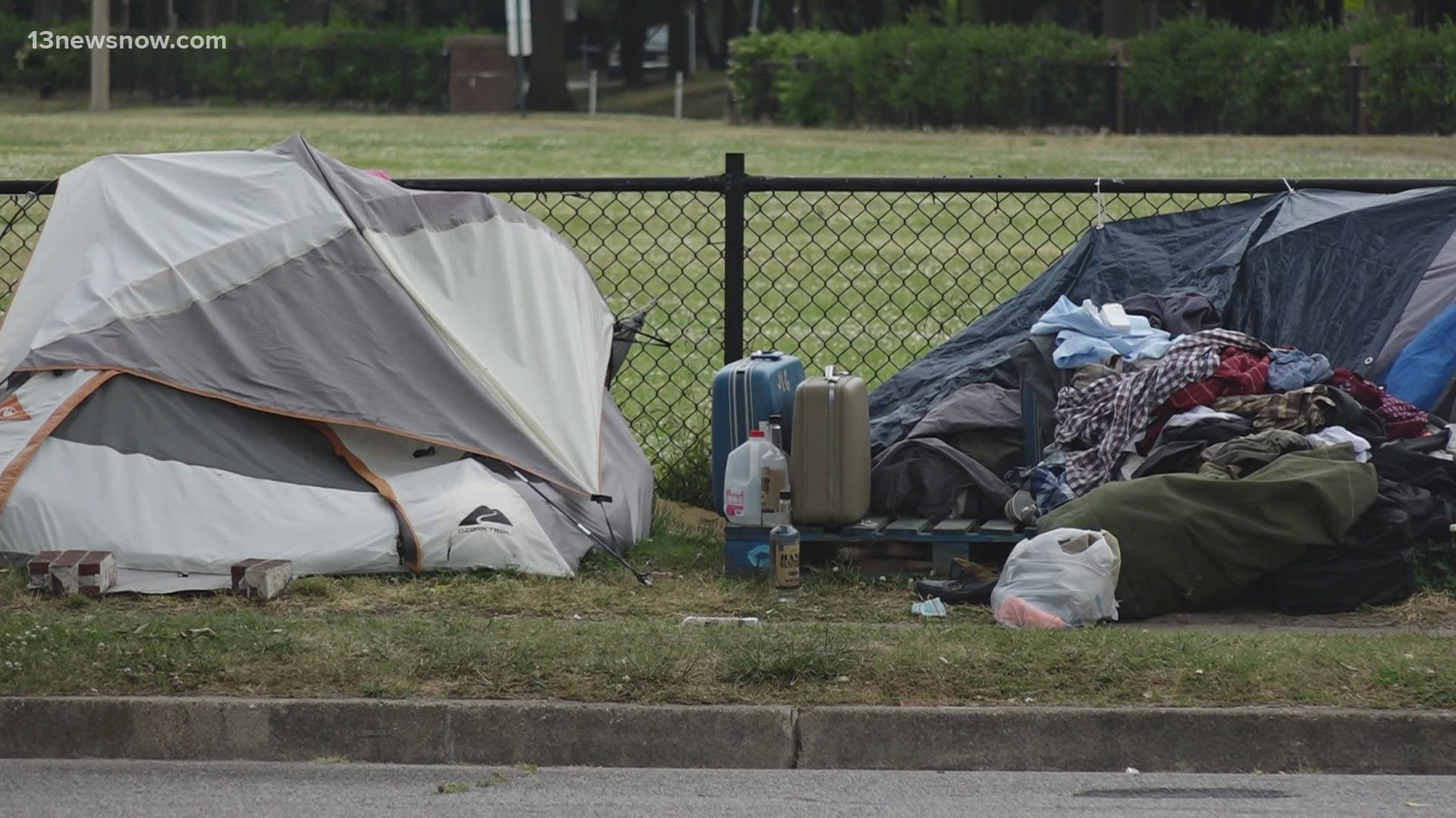 A portion of Norfolk's homeless community was told to leave and go to temporary homeless shelter.