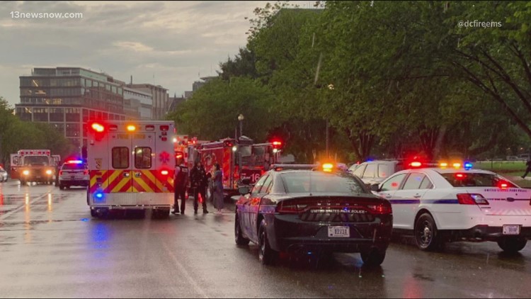 4 people in critical condition after lightning strike in DC