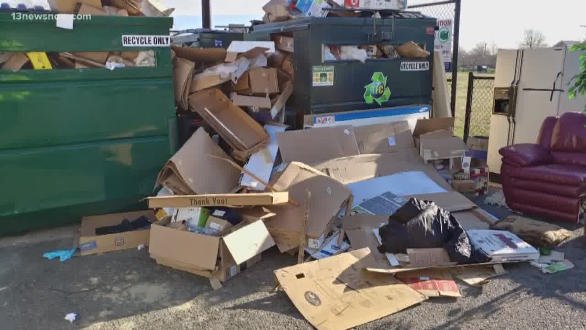 The Oceana and West Neck Recycling Centers will close each evening at 5 p.m. due to people illegally dumping trash.