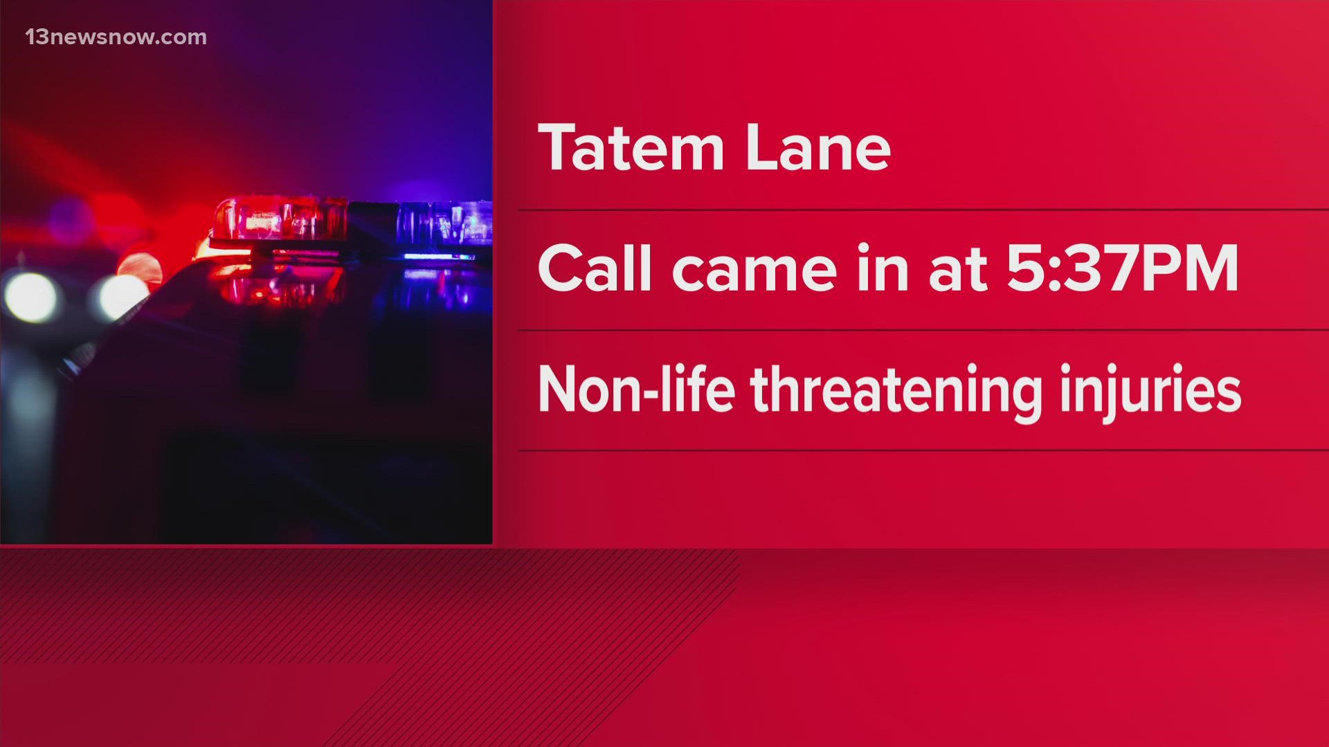 Police said the incident happened on Tatem Lane Thursday evening.