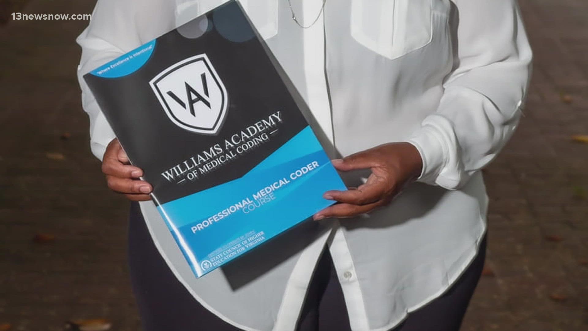 Lisa Smith, a health care professional opened the Williams Academy of Medical Coding in Virginia Beach to train job seekers entering the industry.