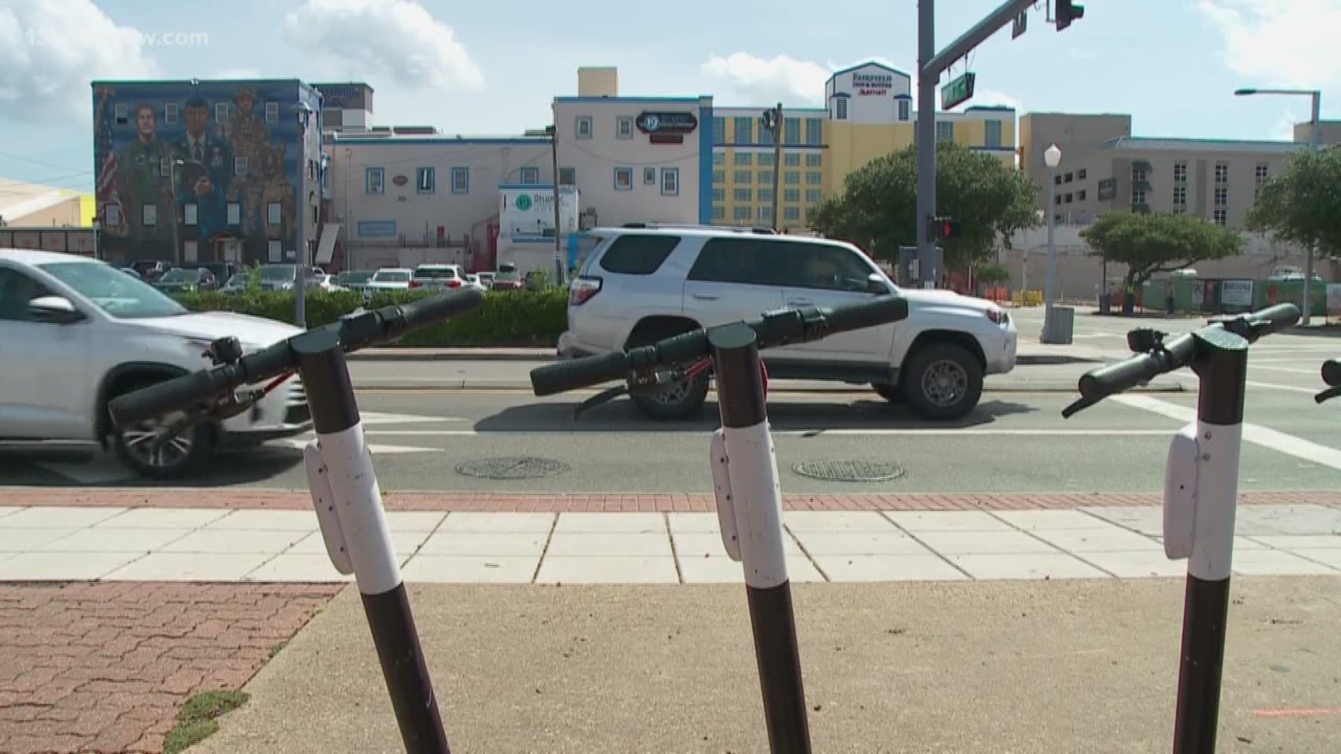 The ban comes amid safety concerns. The goal is to have the scooters removed by 5 p.m. on Friday, August 23. The ban only covers the Oceanfront area of Virginia Beach.