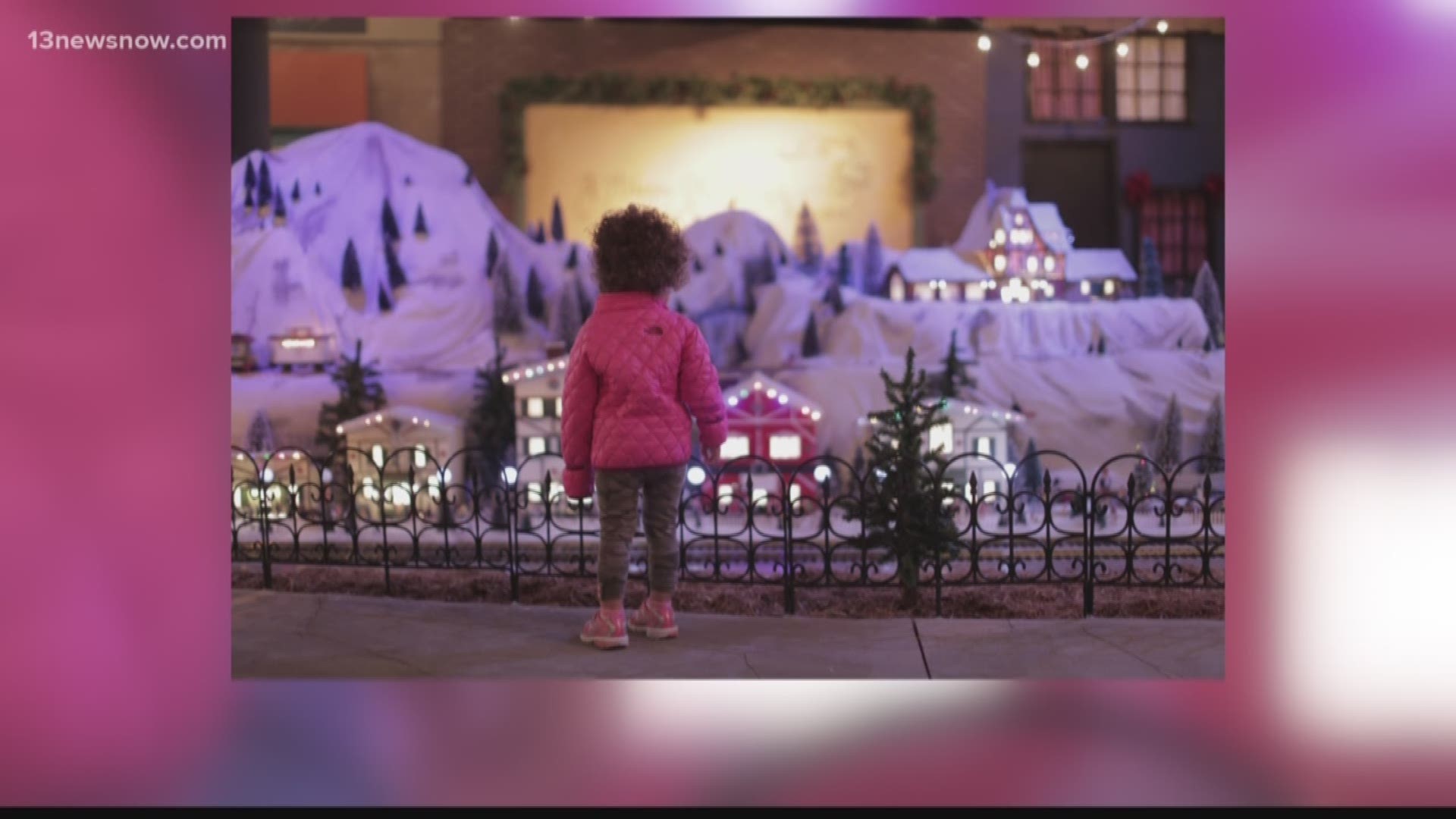 The holiday village sits in the Decker Half Moone Center, where visitors can walk and enjoy strolling carolers, and photos with Father Christmas.