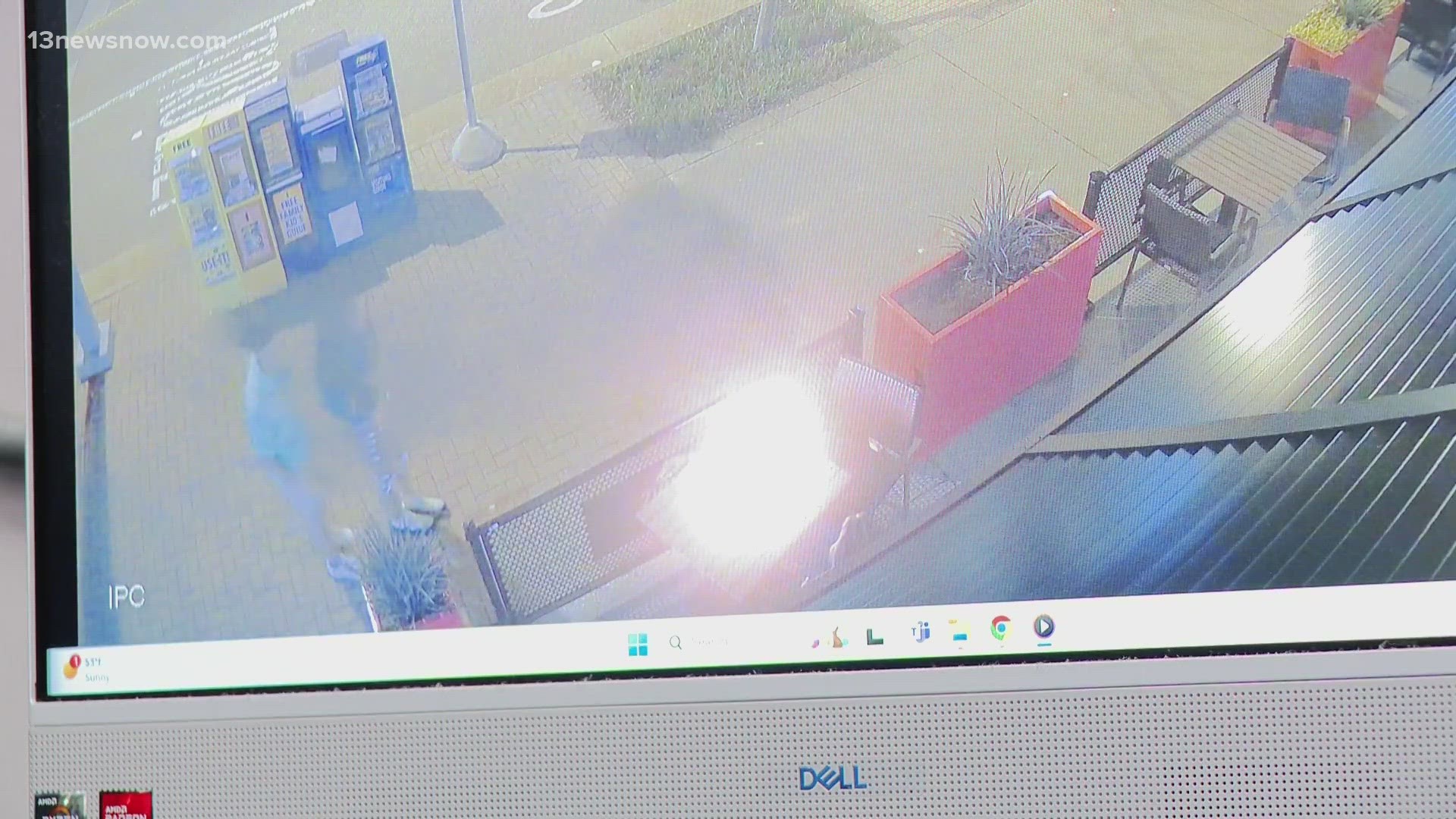 security footage captures an arson as it happens outside Mason's Famous Lobster Rolls Sunday morning.