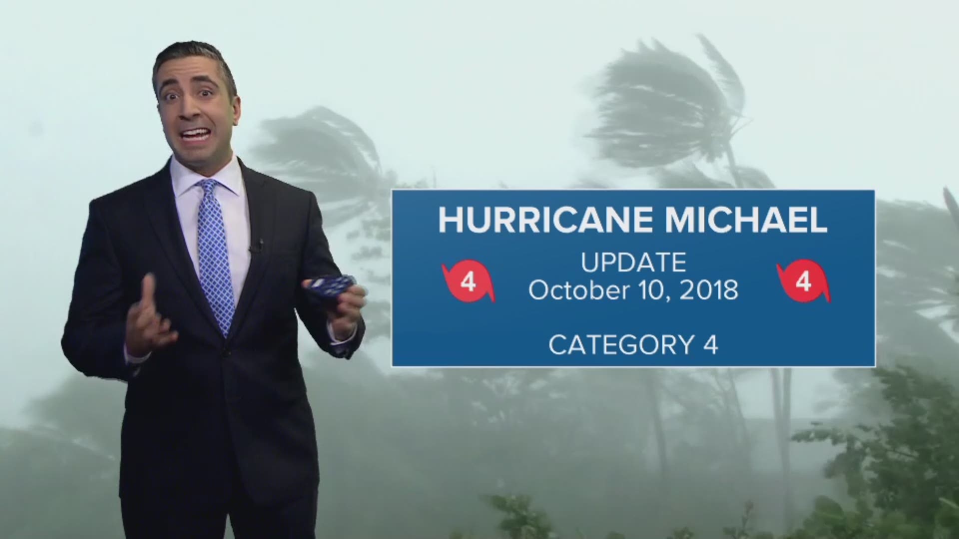 13News Now meteorologist Tim Pandajis on the dangerous Category 4 Hurricane Michael as it makes landfall in the Florida Panhandle, 10/10/18.