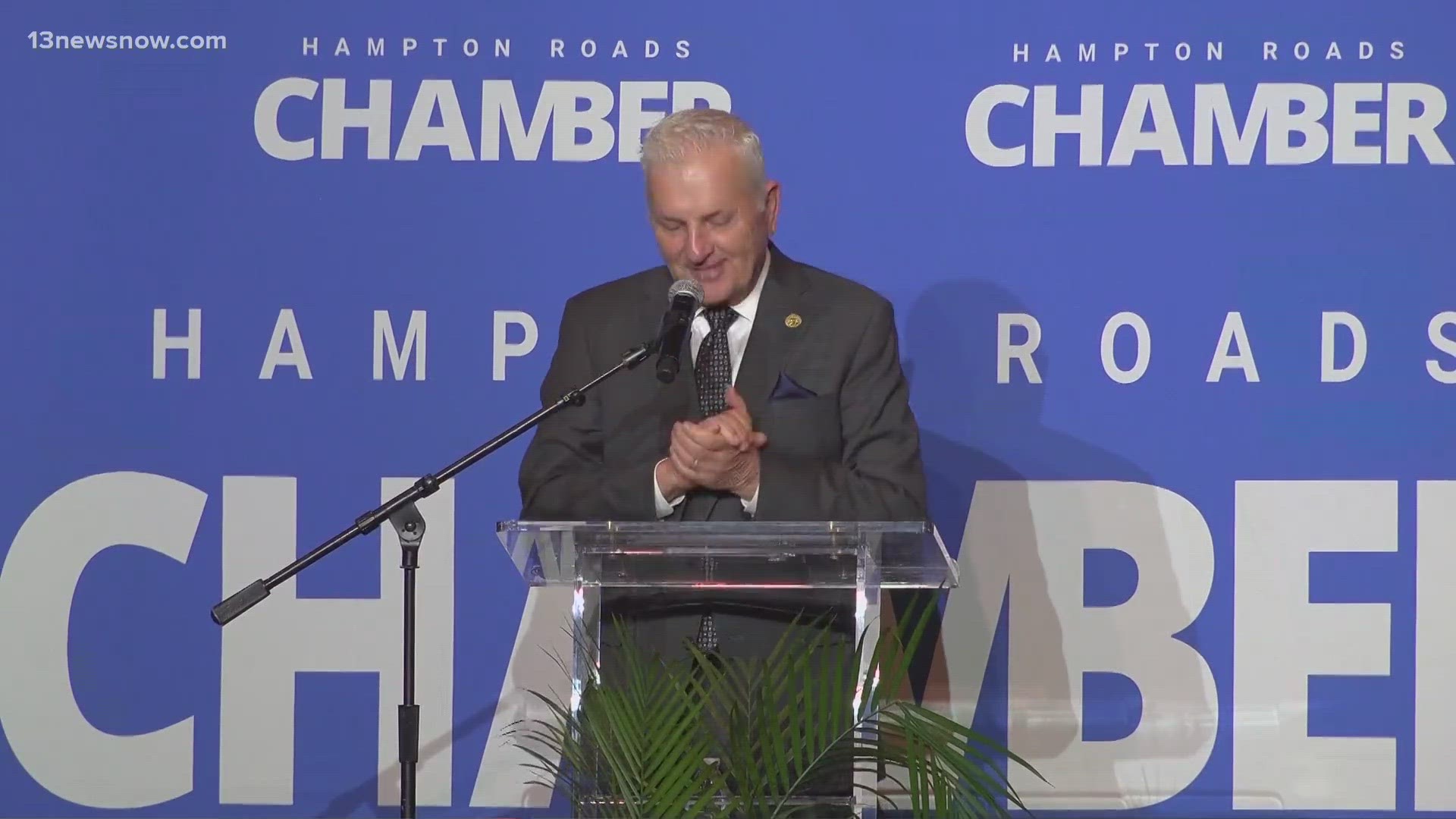 He laid out his vision to hundreds of people at Chesapeake’s Convention Center.