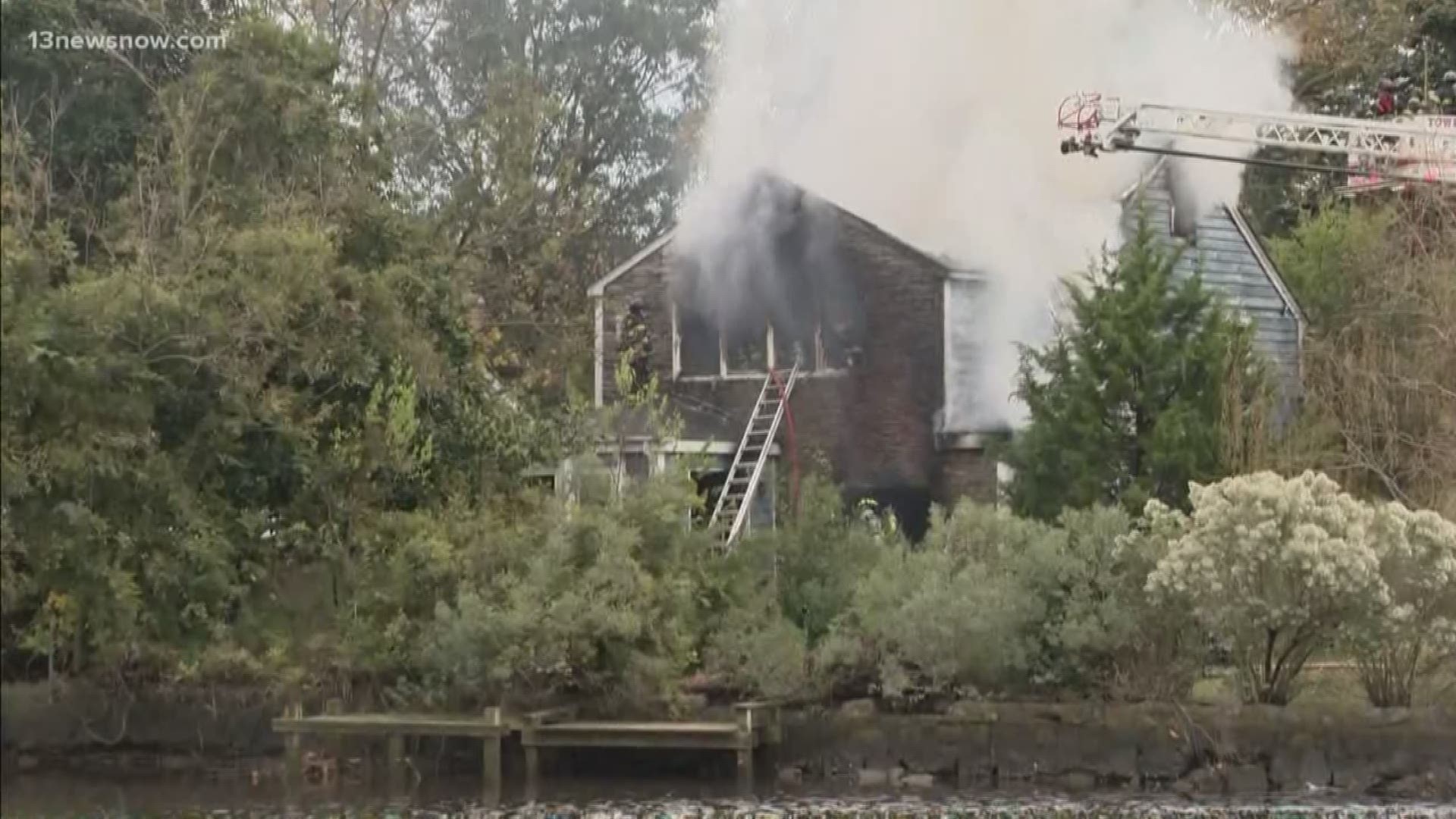 Flames consumed an entire house on Chesapeake Avenue in Hampton. 13News Now Niko Clemmons has more.