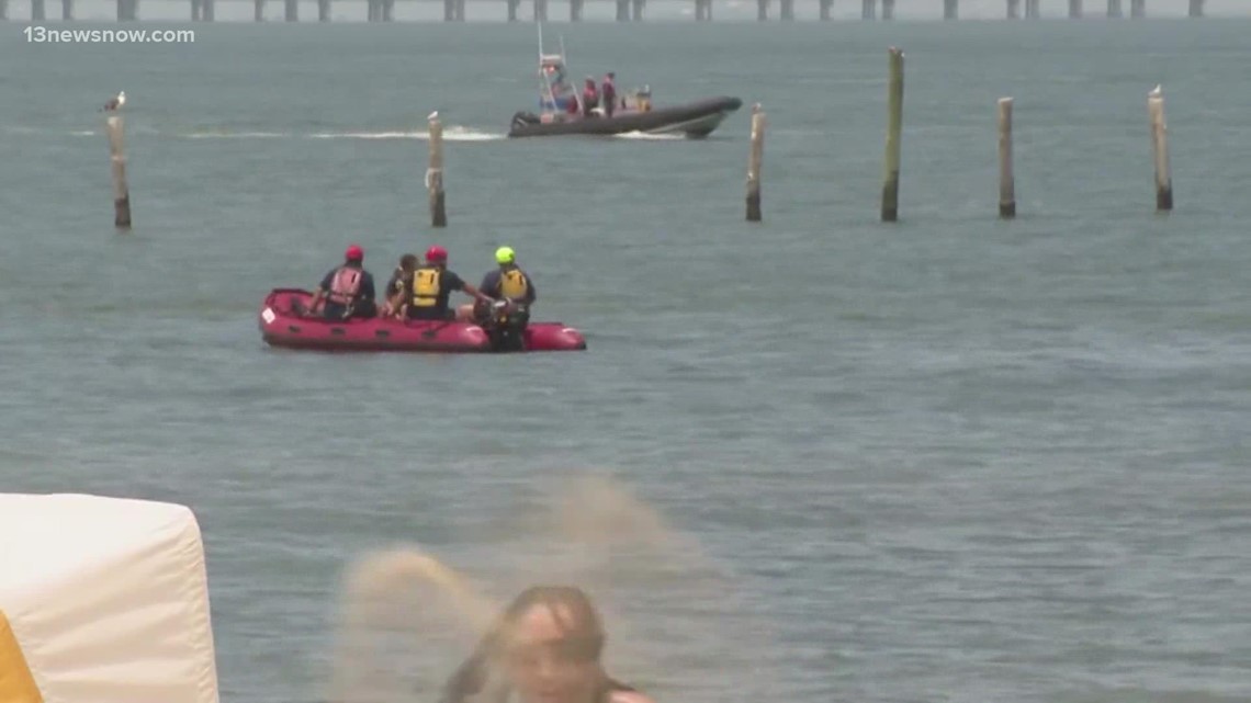 Two people - a boy and a man - drowned Sunday in Chesapeake Bay off Shore Drive in separate incidents