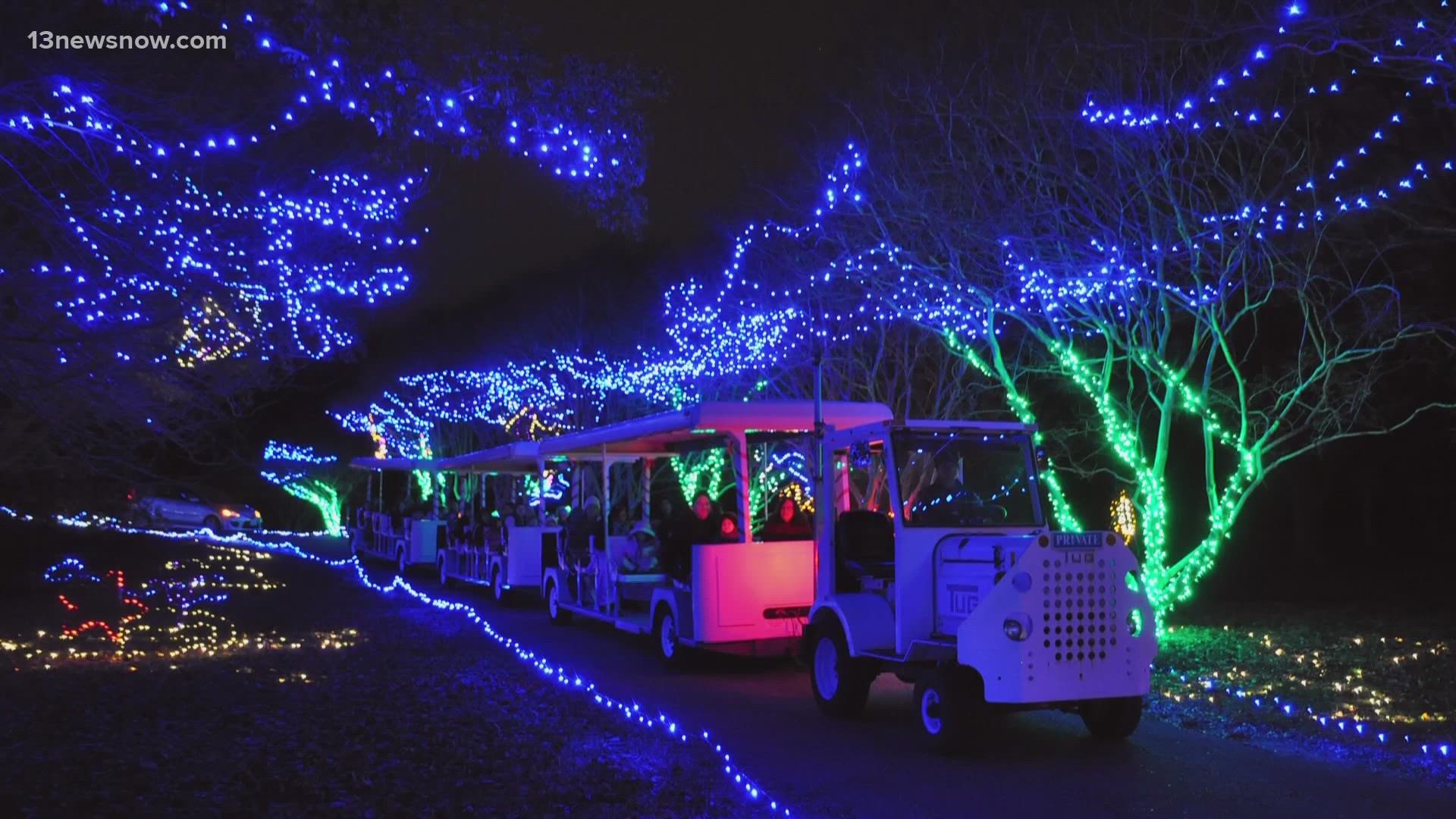 This week you can walk through Norfolk Botanical Garden surrounded by more than a million twinkling lights in its annual Garden of Lights!