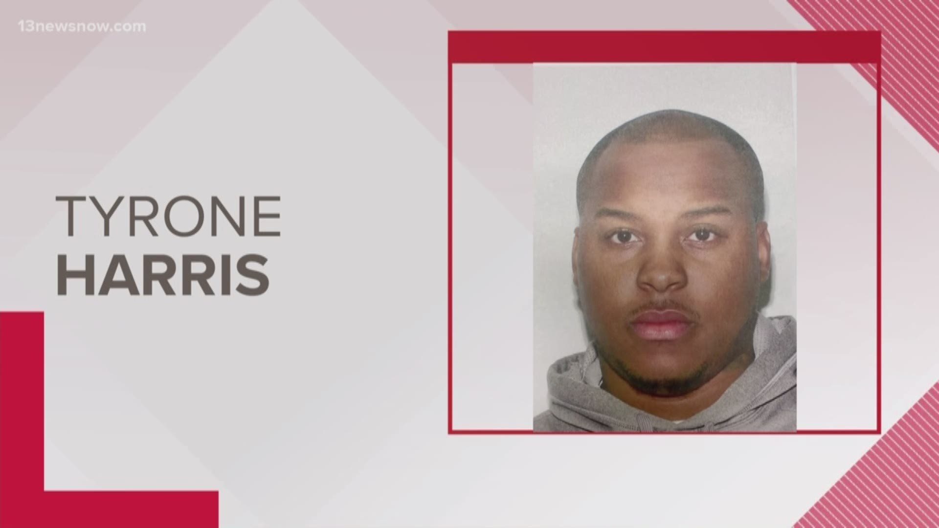 Marshals found 25-year-old Tyrone Harris in South Carolina. He's charged with abduction, malicious wounding, hit & run, strangulation, rape and grand larceny.