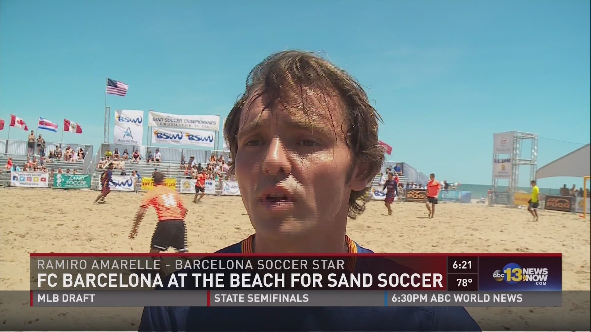 Barcelona puts their talents on display at the North American Sand Soccer championships at the oceanfront.