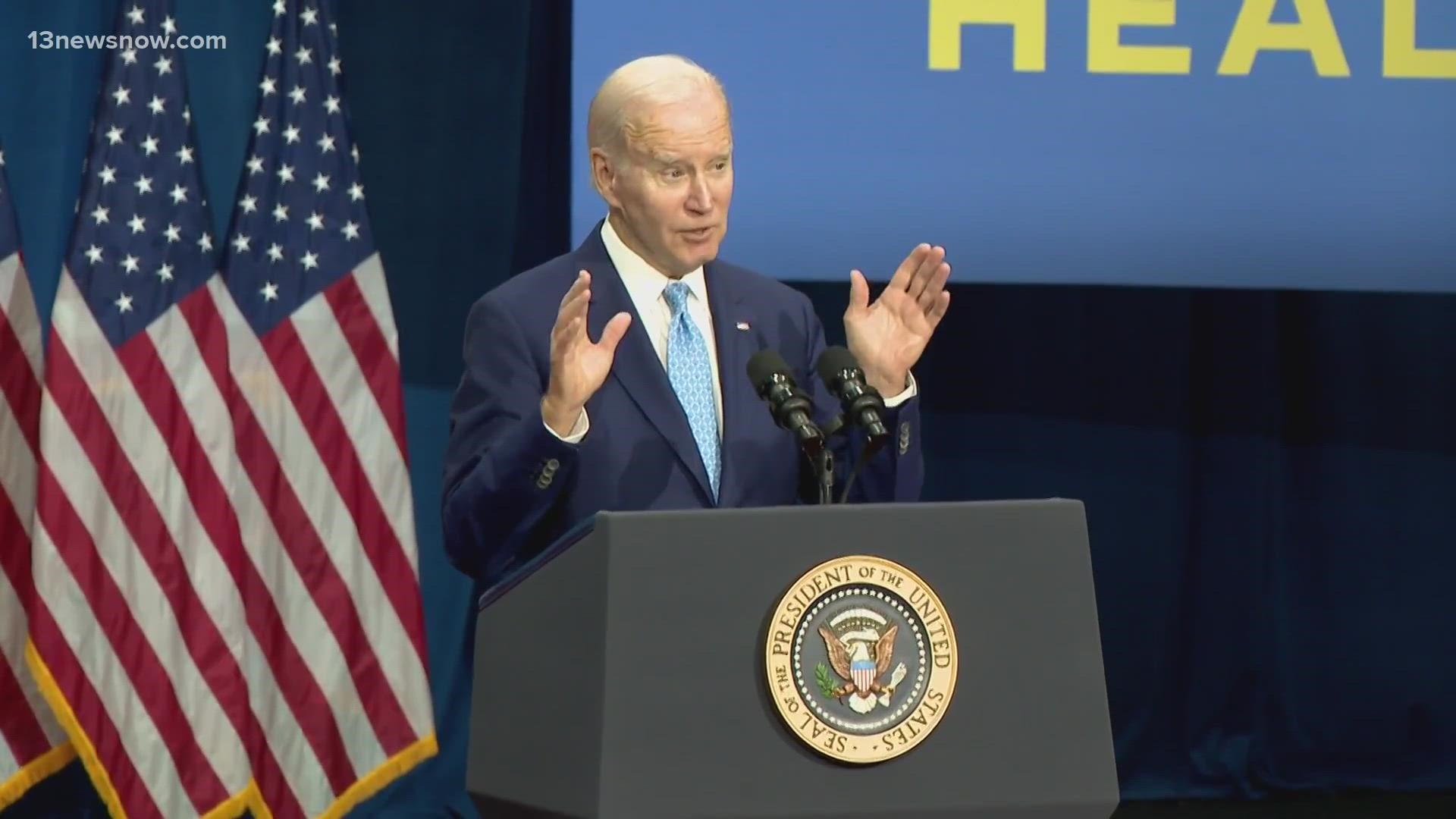 Roughly two years since his last visit to Hampton Roads, President Joe Biden spoke in front of hundreds in Virginia Beach Tuesday afternoon.