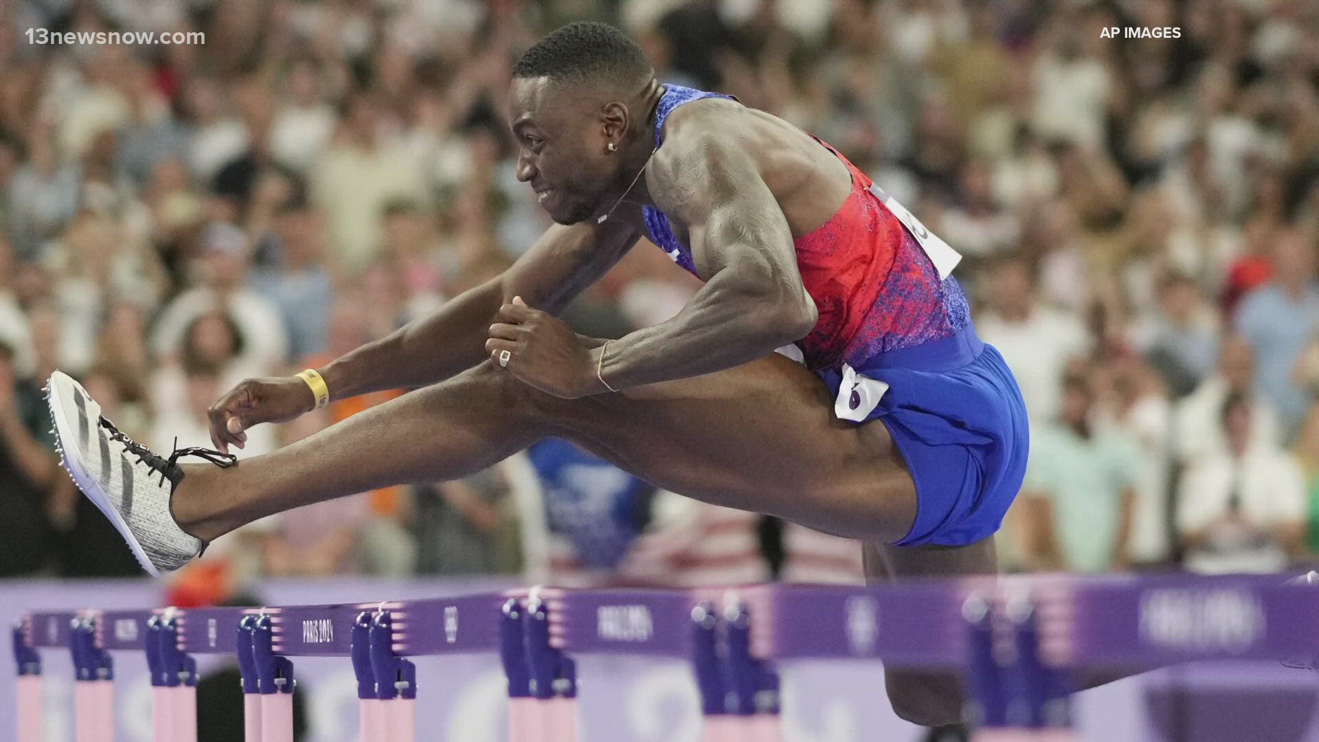 Grant Holloway's former Grassfield High School Coach sat down with 13News Now to reflect on the Chesapeake native's gold medal win at the 2024 Summer Olympics.