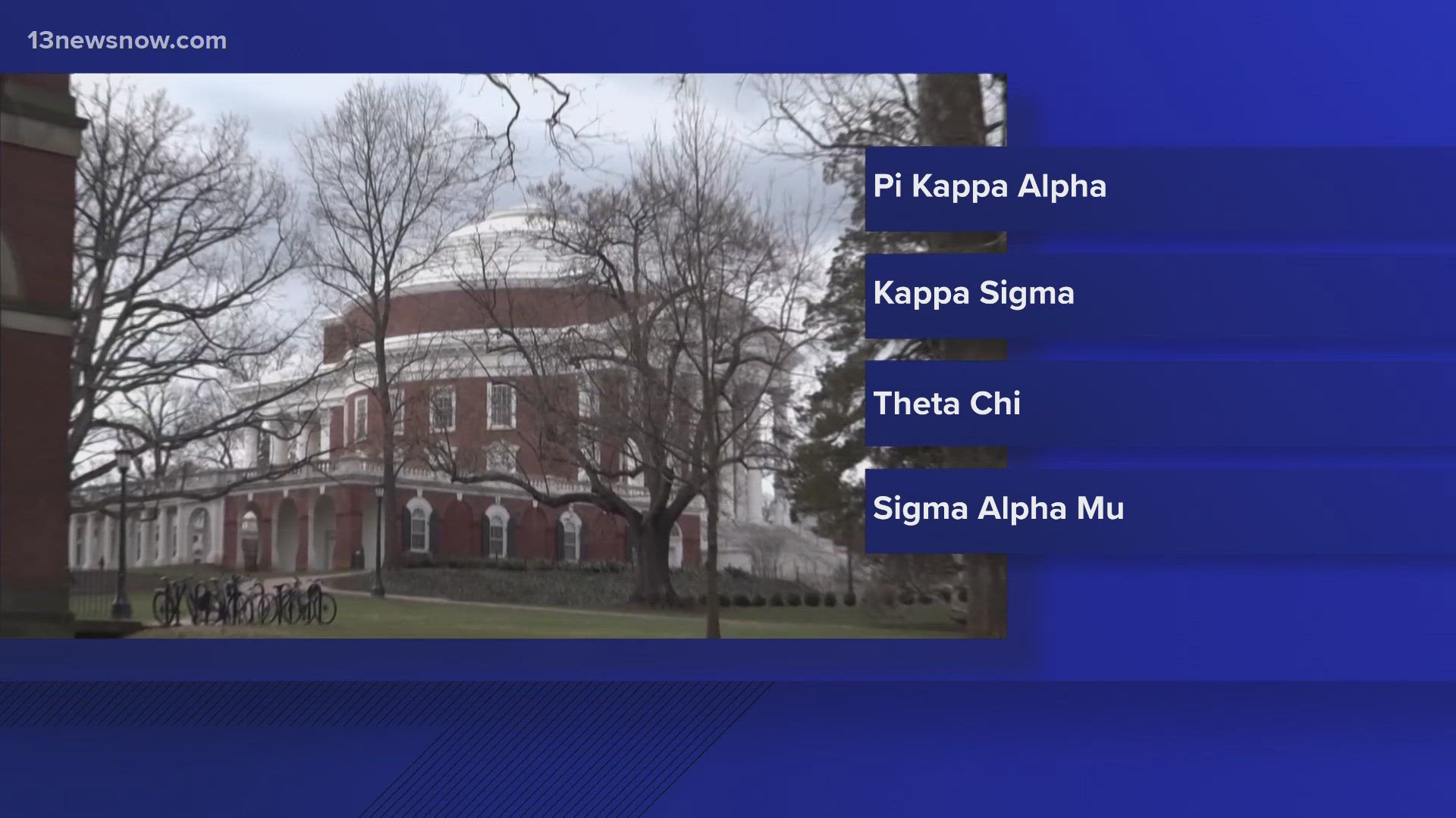 The University of Virginia has terminated one fraternity — and suspended three others — over hazing concerns.