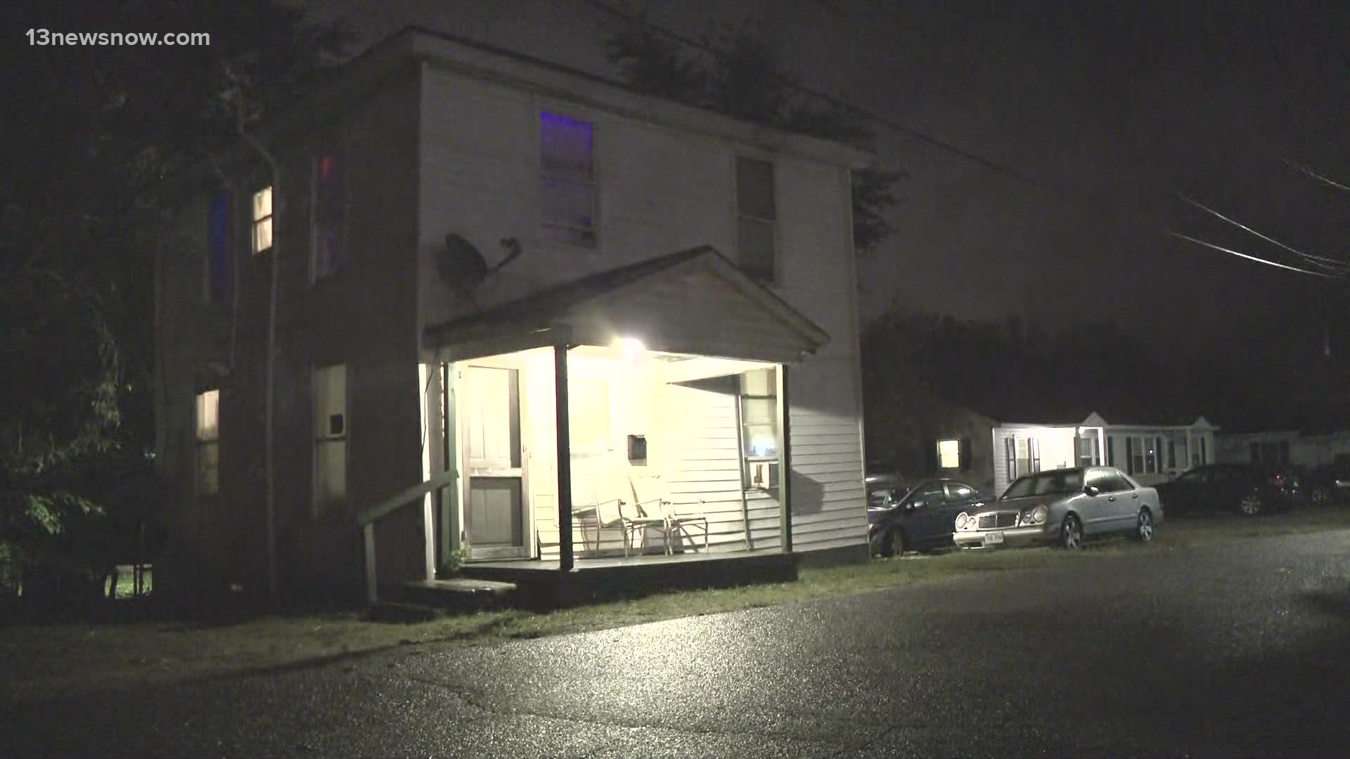 Suffolk police said two homes were damaged in a shooting Tuesday night in the 200 block of Columbus Ave. An infant was injured in the shooting.