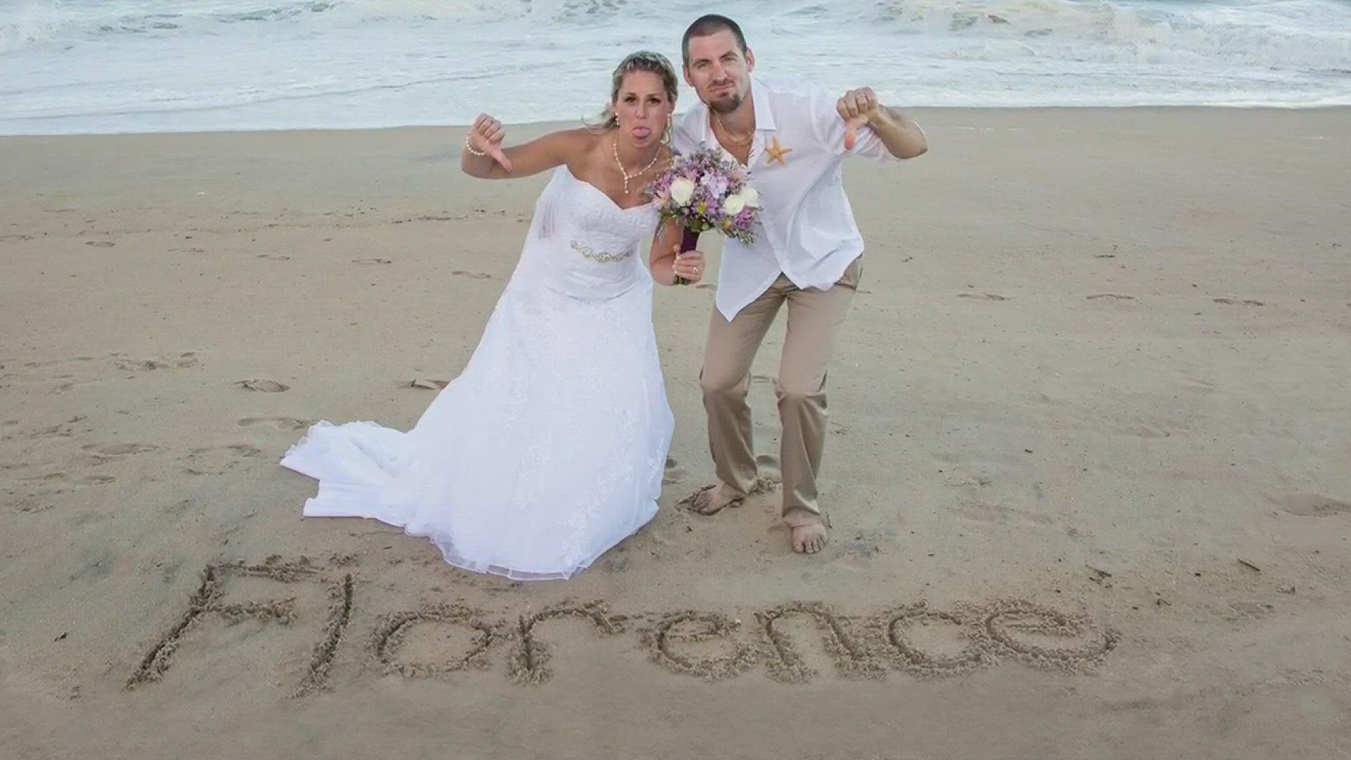 Leah and Brandon Frick were supposed to get married on the Outer Banks on Friday, but Hurricane Florence diverted their plans.
