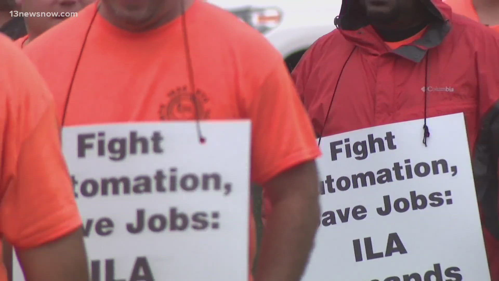 Commercial shipping has all but stopped at the Port of Virginia after thousands of dockworkers went on strike.