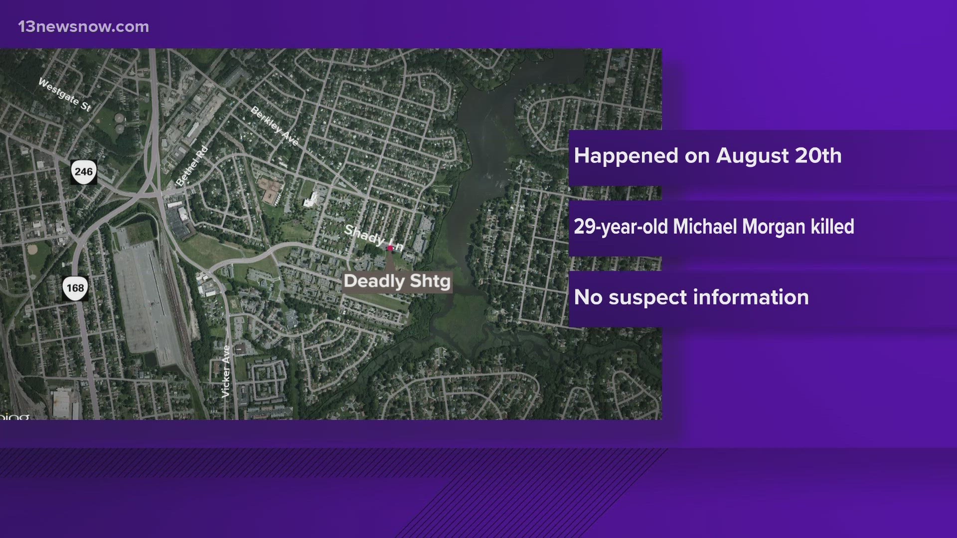 A 29-year-old man was killed in a shooting inside a home more than 2 weeks ago. Officers got a call from Shady Lane on Aug. 20.